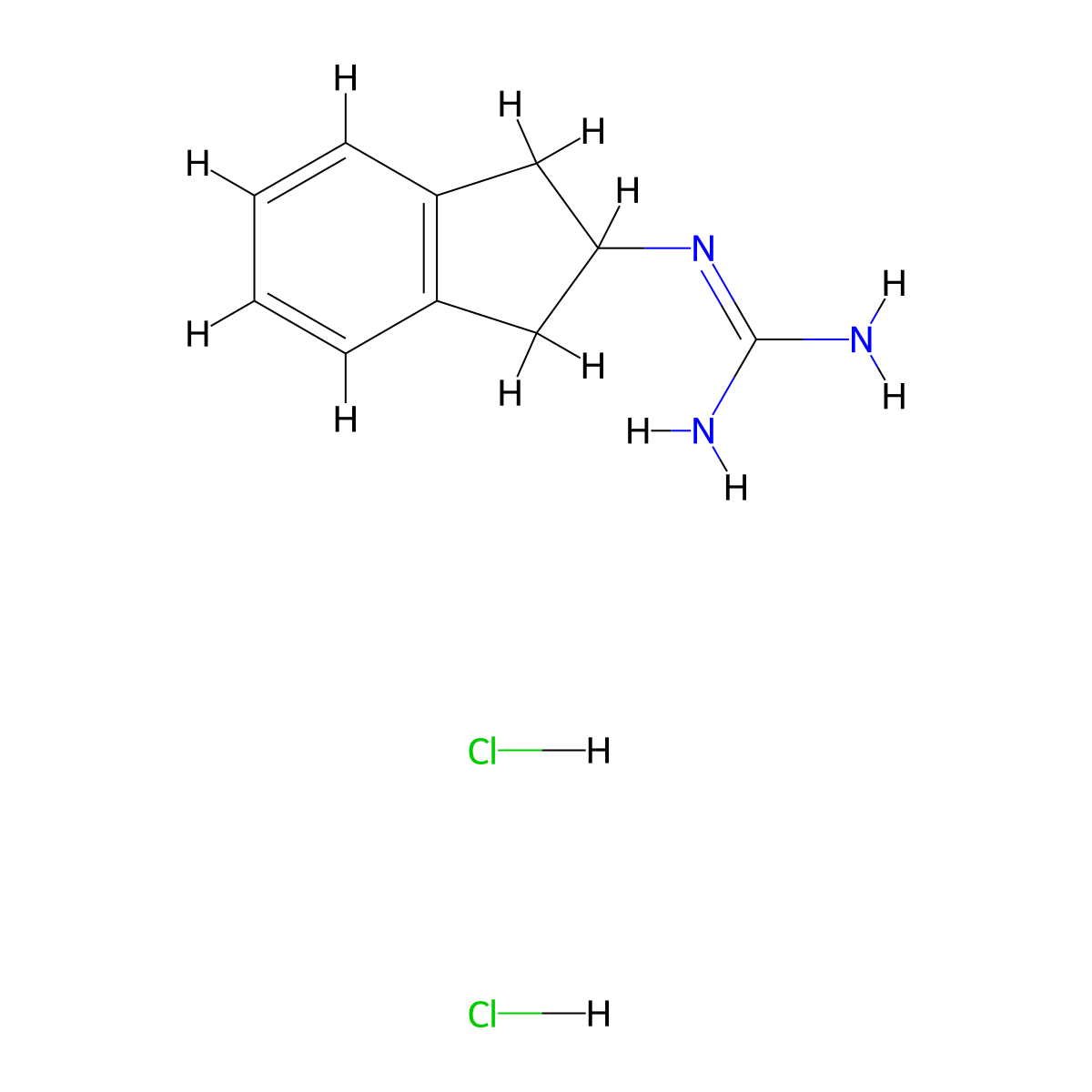 1-(2,3-Dihydro-1H-inden-2-YL)guanidine 2hcl molecular structure, CAS 2007916-13-2