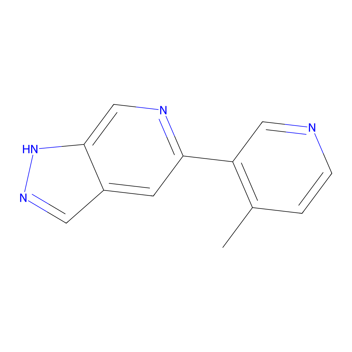 5-(4-Methylpyridin-3-yl)-1H-pyrazolo[3,4-c]pyridine molecular structure, CAS 2007916-18-7