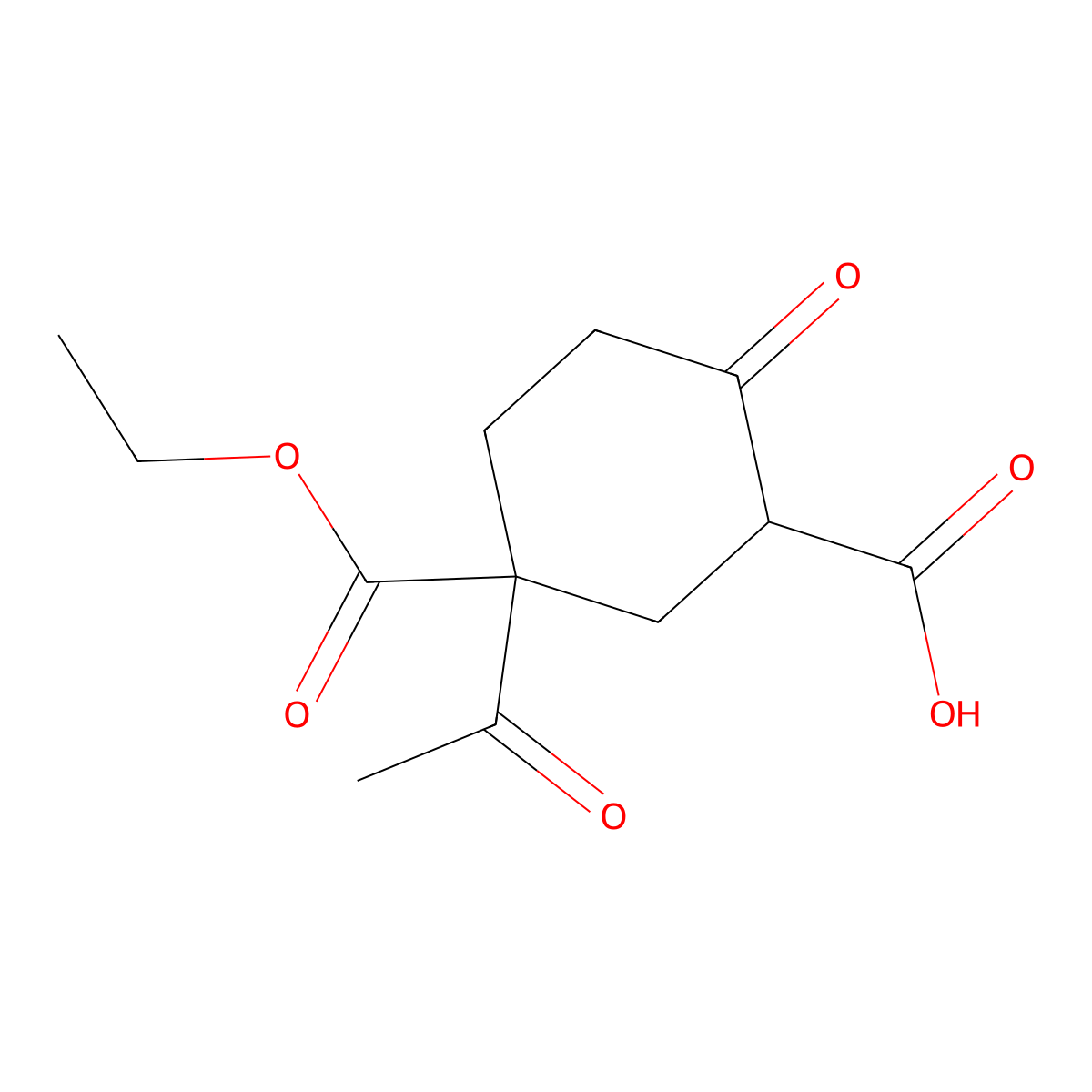 5-Acetyl-5-(ethoxycarbonyl)-2-oxocyclohexanecarboxylic acid molecular structure, CAS 2007916-26-7