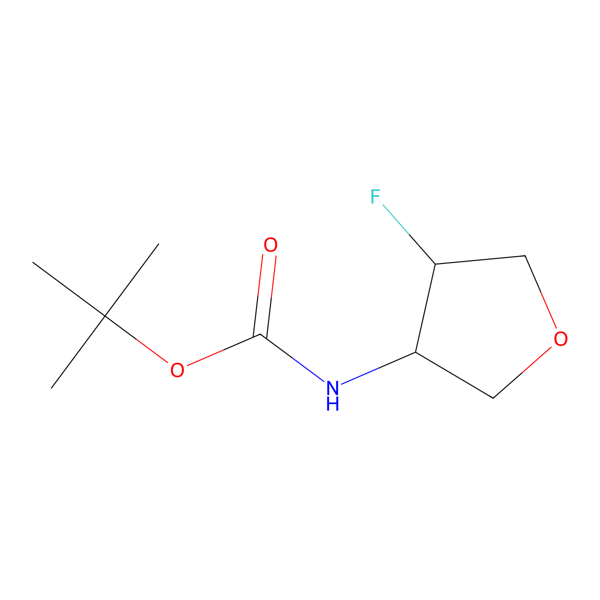 tert-Butyl (trans-4-fluorotetrahydrofuran-3-yl)carbamate molecular structure, CAS 2007916-29-0