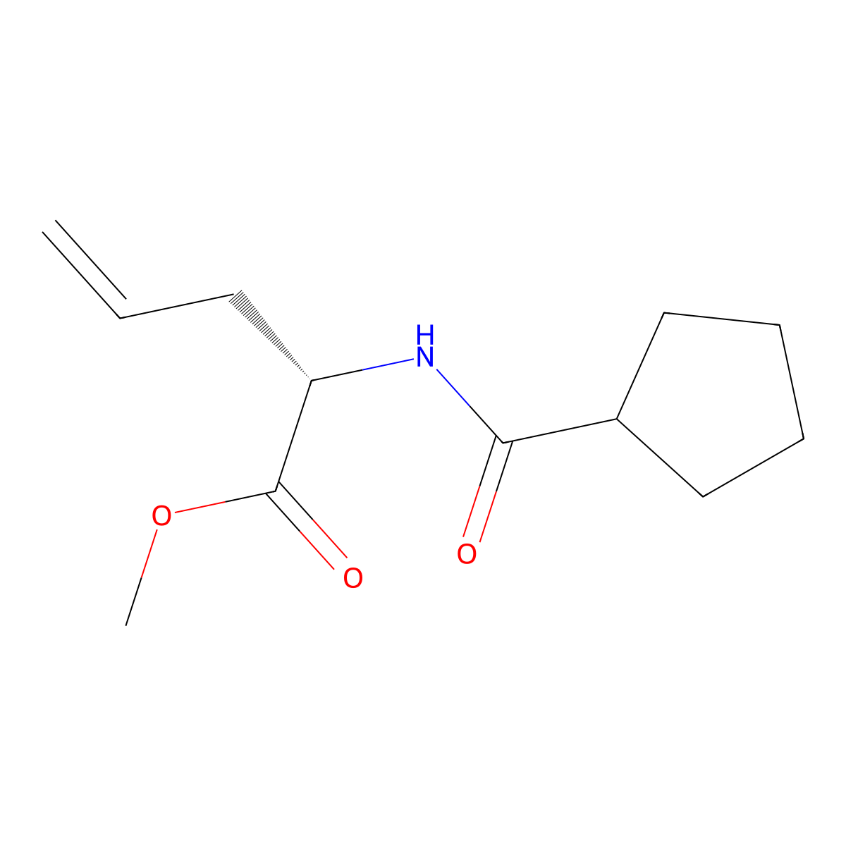 (S)-Methyl 2-(cyclopentanecarboxamido)pent-4-enoate molecular structure, CAS 2007916-33-6