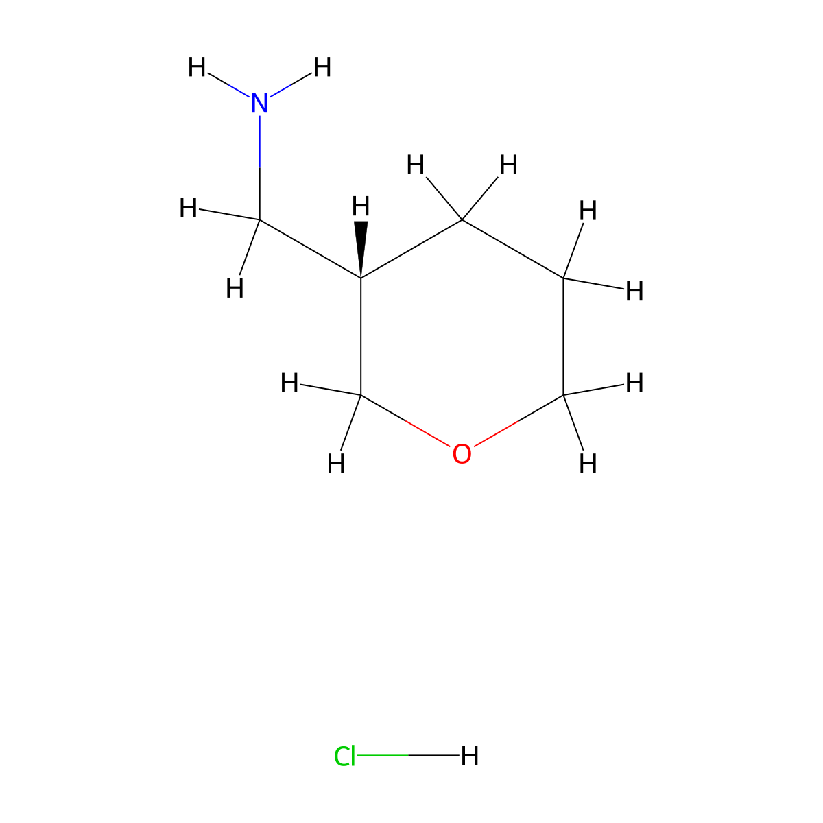 (S)-(Tetrahydro-2H-pyran-3-yl)methanamine hydrochloride molecular structure, CAS 2007916-42-7