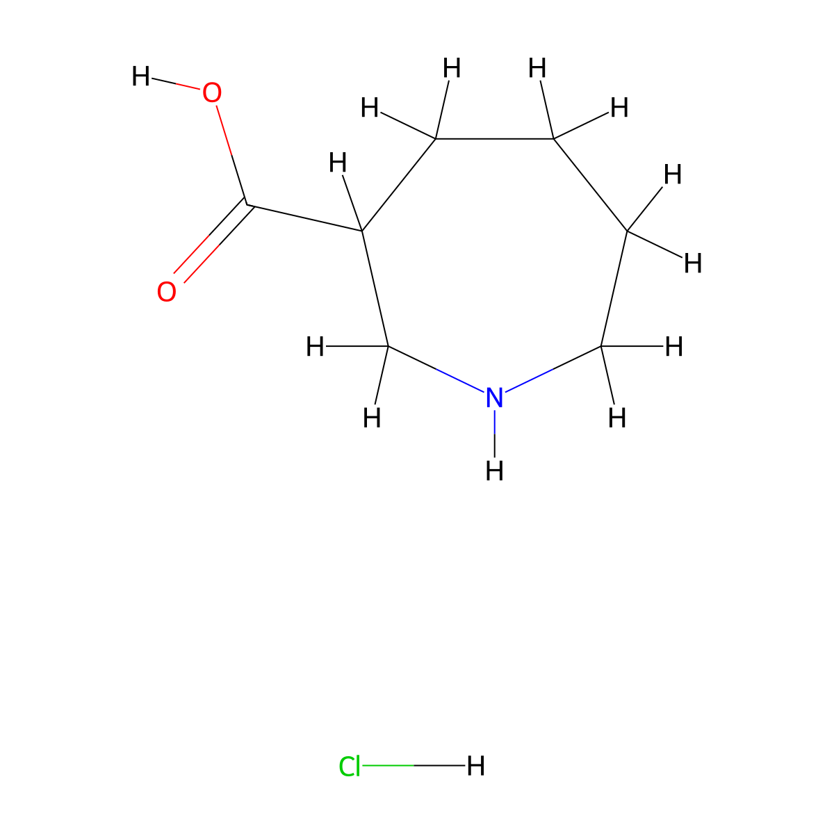 Azepane-3-carboxylic acid hydrochloride molecular structure, CAS 2007916-48-3