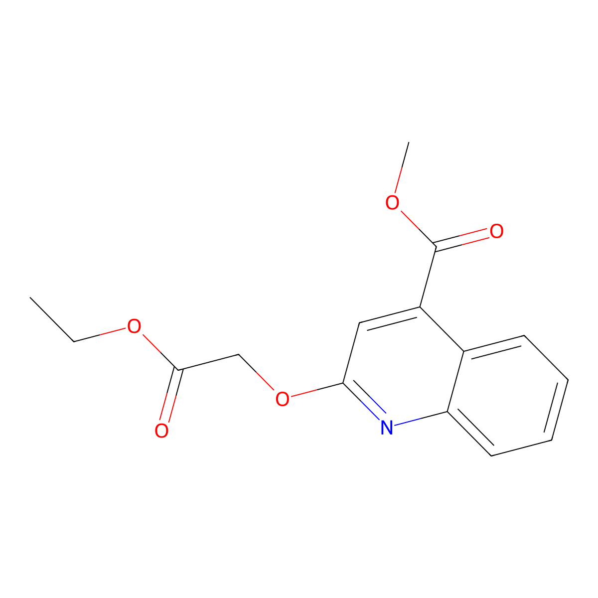 Methyl 2-(2-ethoxy-2-oxoethoxy)quinoline-4-carboxylate molecular structure, CAS 2007916-54-1