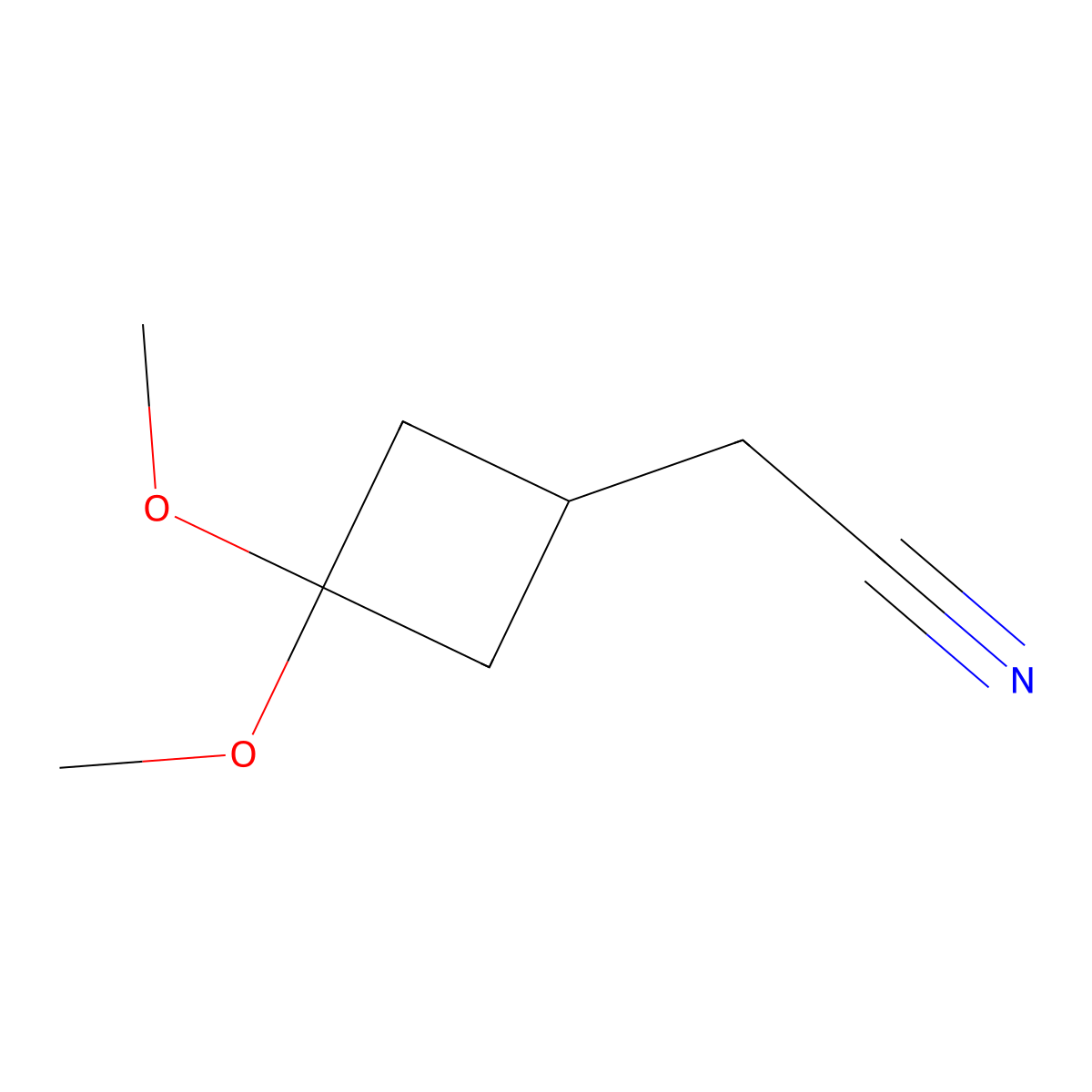 2-(3,3-Dimethoxycyclobutyl)acetonitrile molecular structure, CAS 2007916-55-2