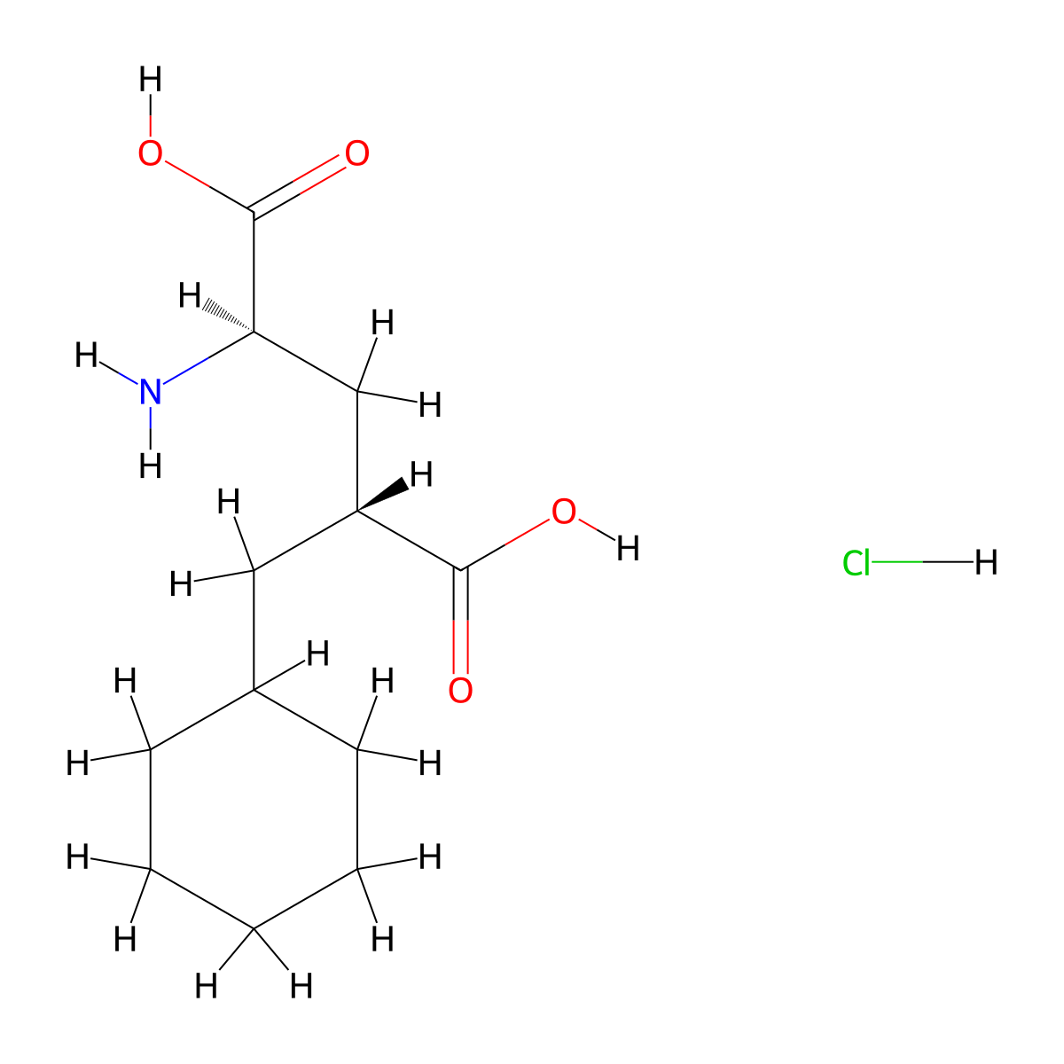 (4r)-4-Cyclohexylmethyl-d-glutamic acid hcl molecular structure, CAS 2007916-62-1