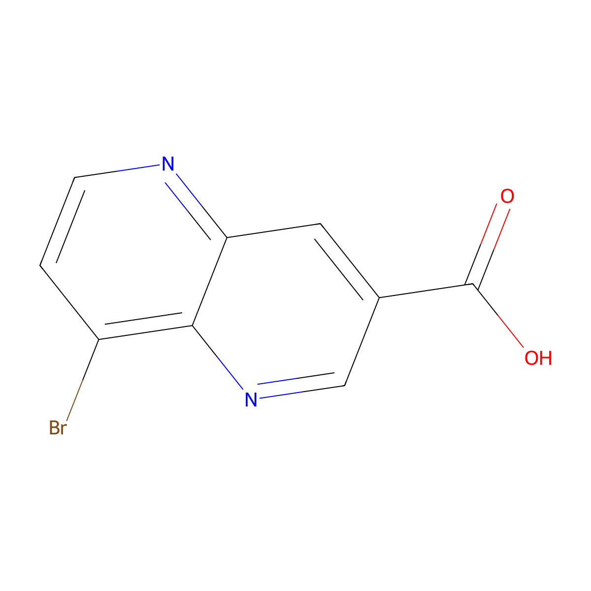8-Bromo-1,5-naphthyridine-3-carboxylic acid molecular structure, CAS 2007916-63-2