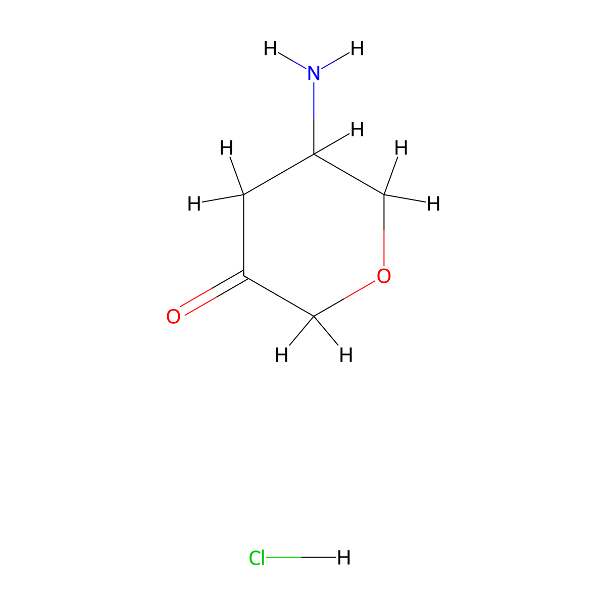 5-Aminooxan-3-one hydrochloride molecular structure, CAS 2007916-70-1