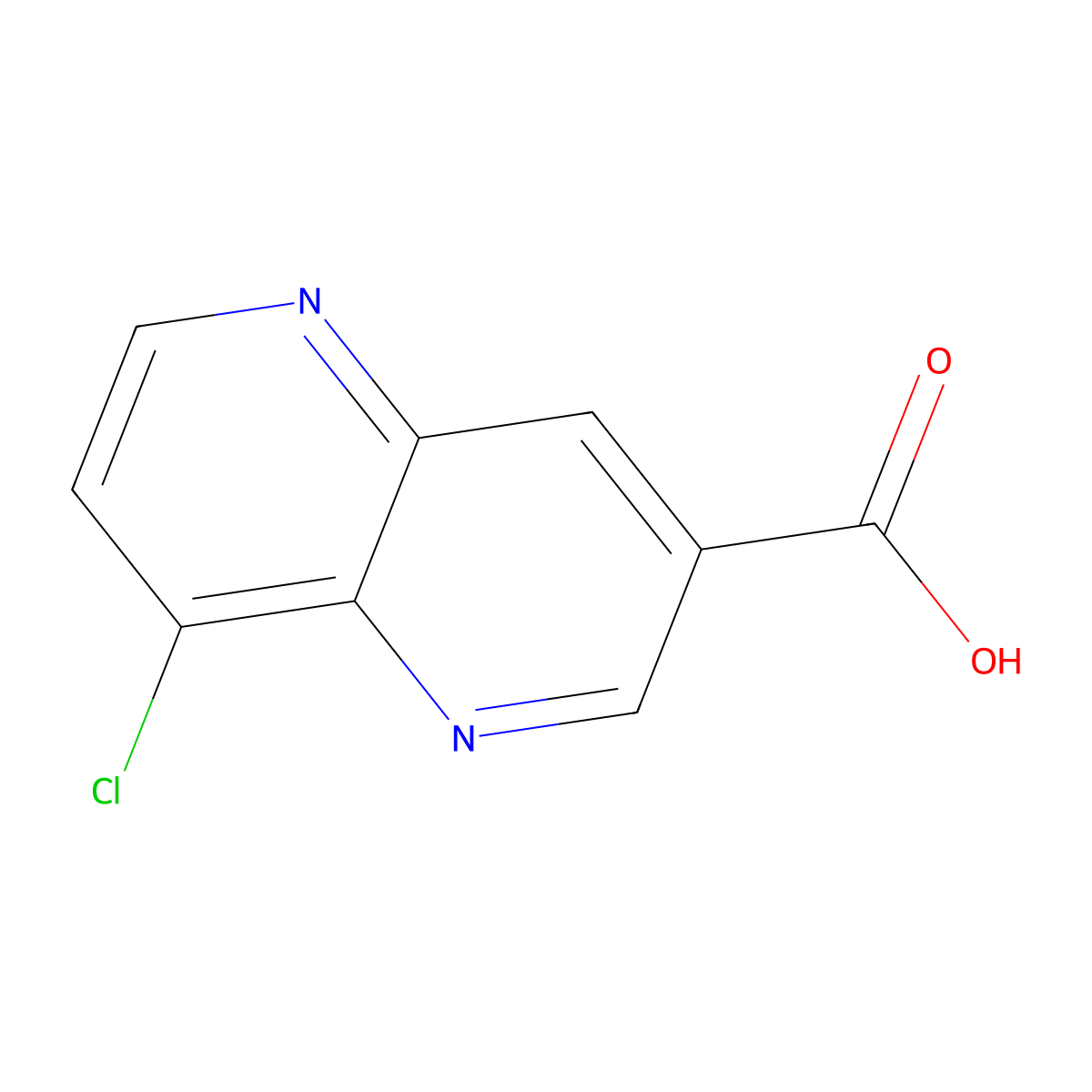 8-Chloro-1,5-naphthyridine-3-carboxylic acid molecular structure, CAS 2007916-75-6