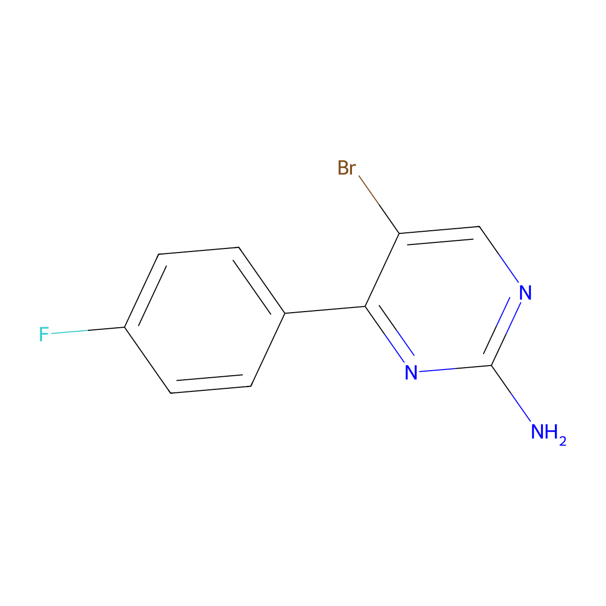 5-Bromo-4-(4-fluorophenyl)pyrimidin-2-amine molecular structure, CAS 2007916-79-0