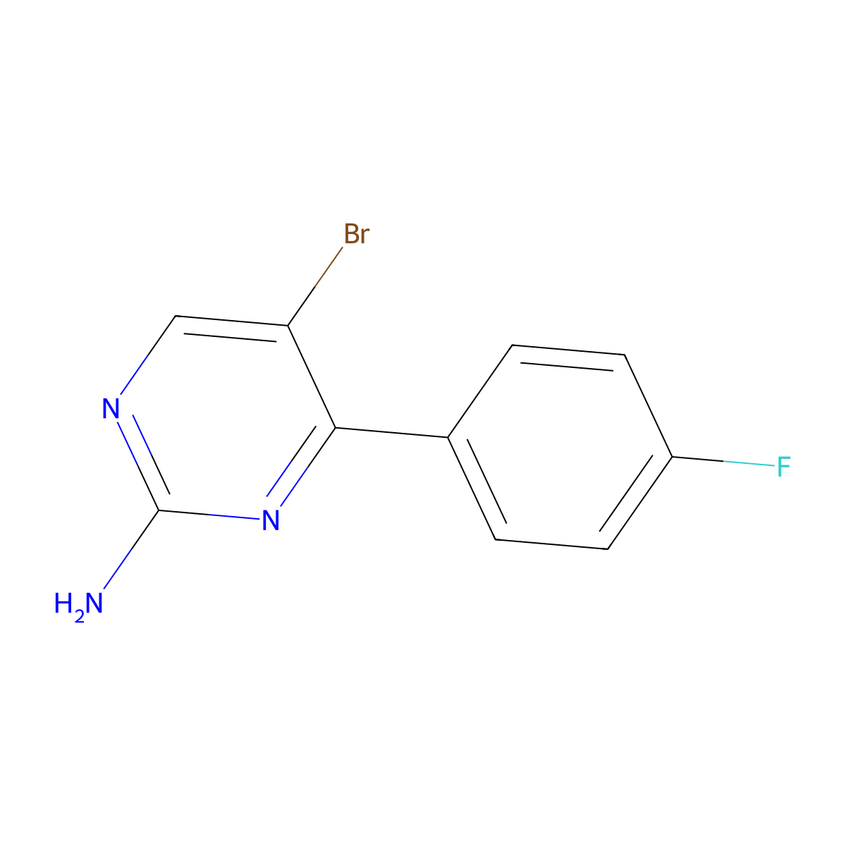 5-Bromo-4-(4-fluorophenyl)pyrimidin-2-amine molecular structure, CAS 2007916-79-0