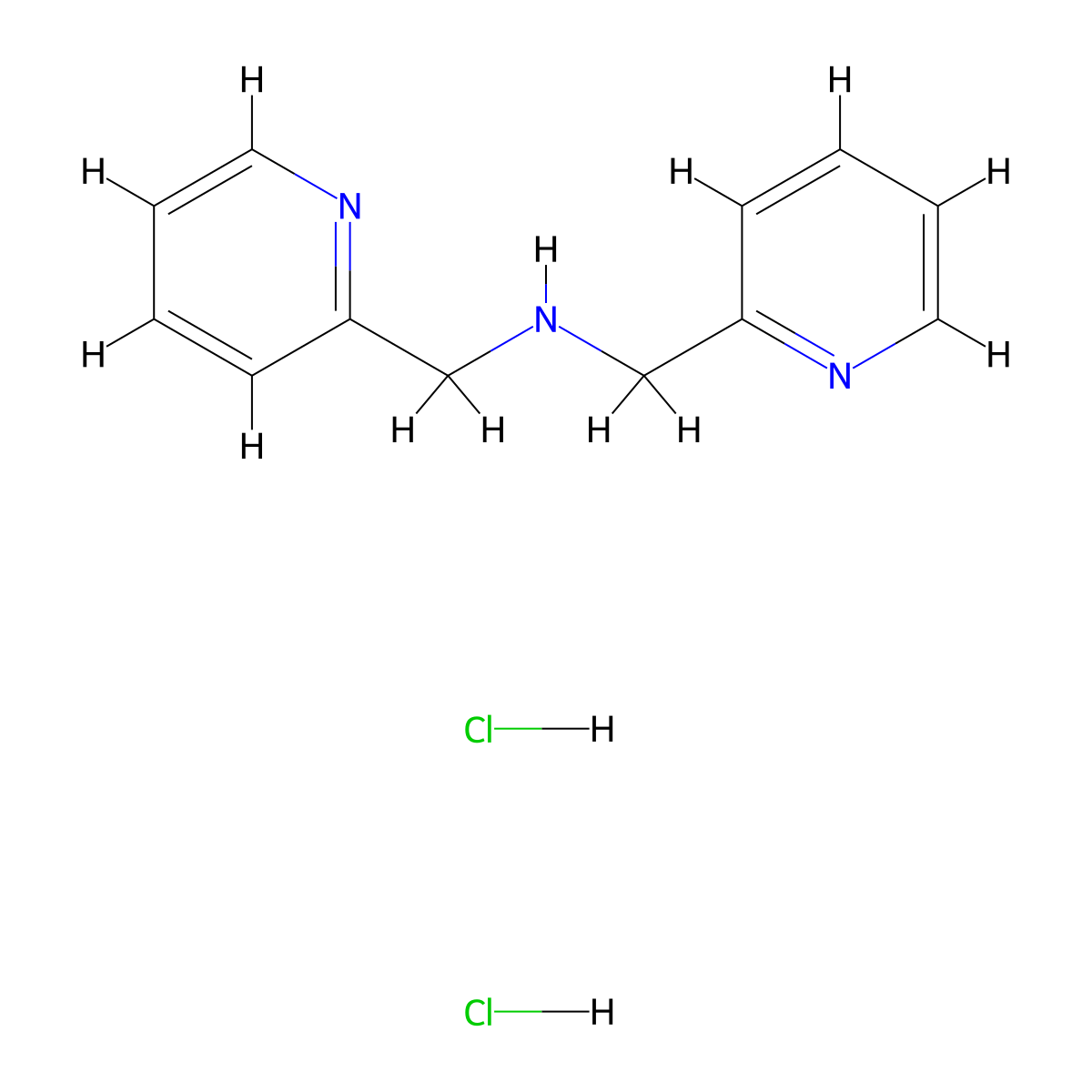 Bis(pyridin-2-ylmethyl)amine dihydrochloride molecular structure, CAS 2007916-80-3