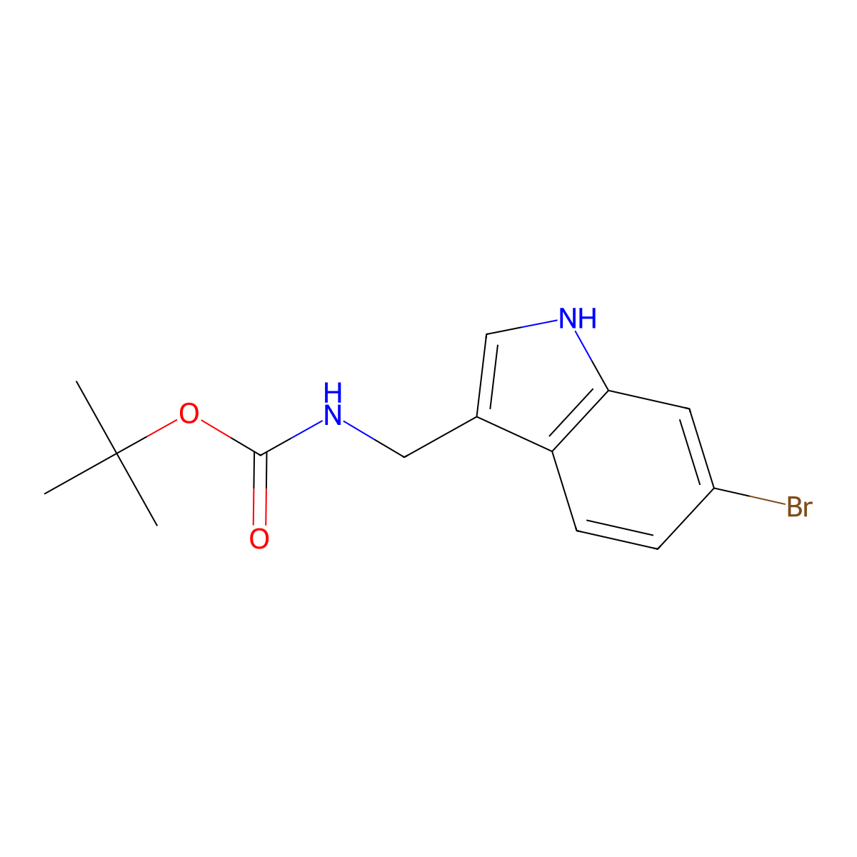 tert-Butyl ((6-bromo-1H-indol-3-yl)methyl)carbamate molecular structure, CAS 2007916-81-4