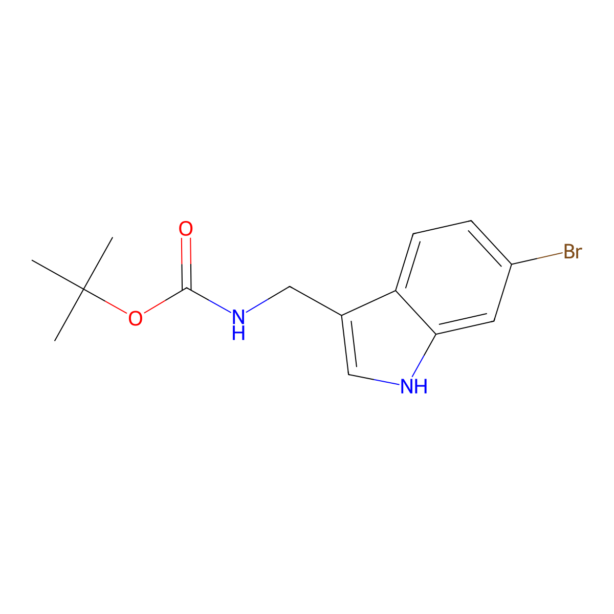 tert-Butyl ((6-bromo-1H-indol-3-yl)methyl)carbamate molecular structure, CAS 2007916-81-4