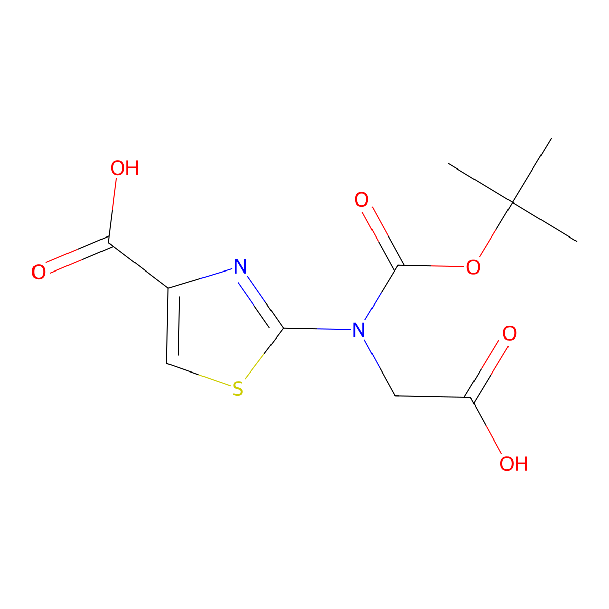 2-((tert-Butoxycarbonyl)(carboxymethyl)amino)thiazole-4-carboxylic acid molecular structure, CAS 2007916-85-8