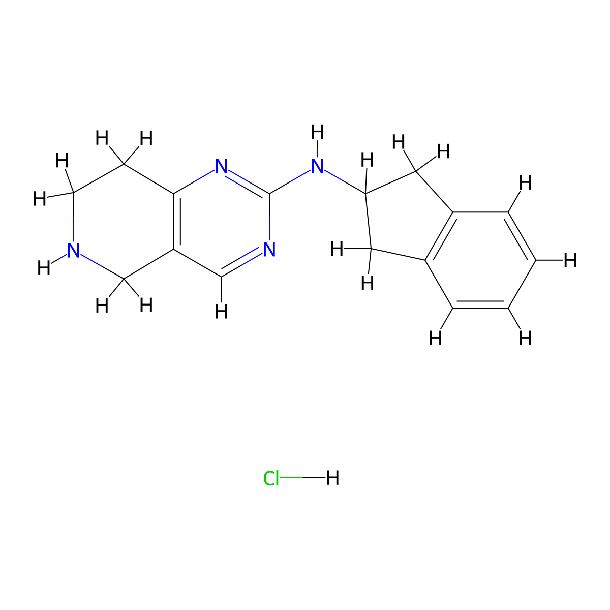 N-(2,3-Dihydro-1H-inden-2-yl)-5,6,7,8-tetrahydropyrido[4,3-d]pyrimidin-2-amine hydrochloride molecular structure, CAS 2007916-90-5