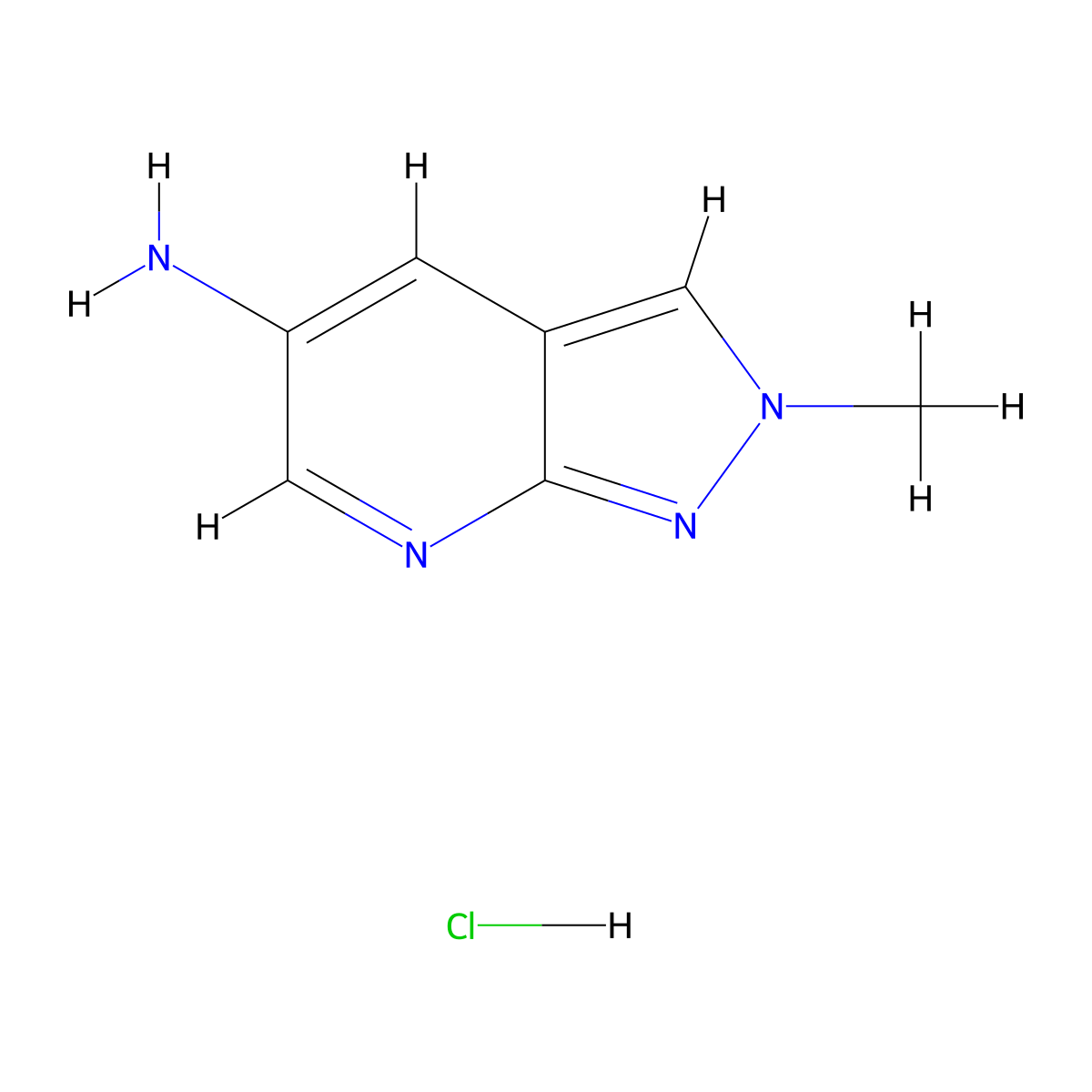 2-methyl-2H-pyrazolo[3,4-b]pyridin-5-amine hydrochloride molecular structure, CAS 2007916-97-2
