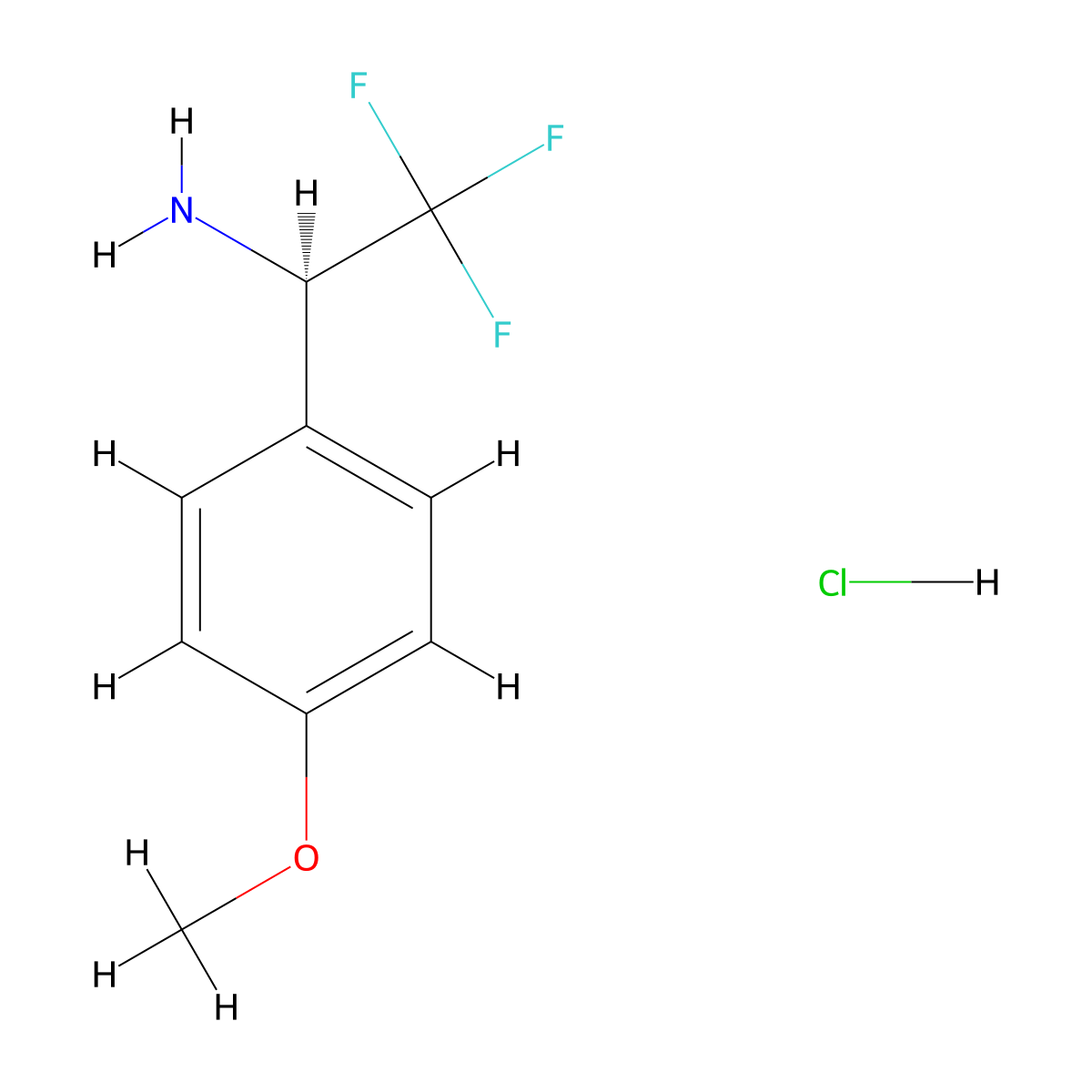 (R)-2,2,2-Trifluoro-1-(4-methoxyphenyl)ethan-1-amine hydrochloride molecular structure, CAS 2007916-98-3