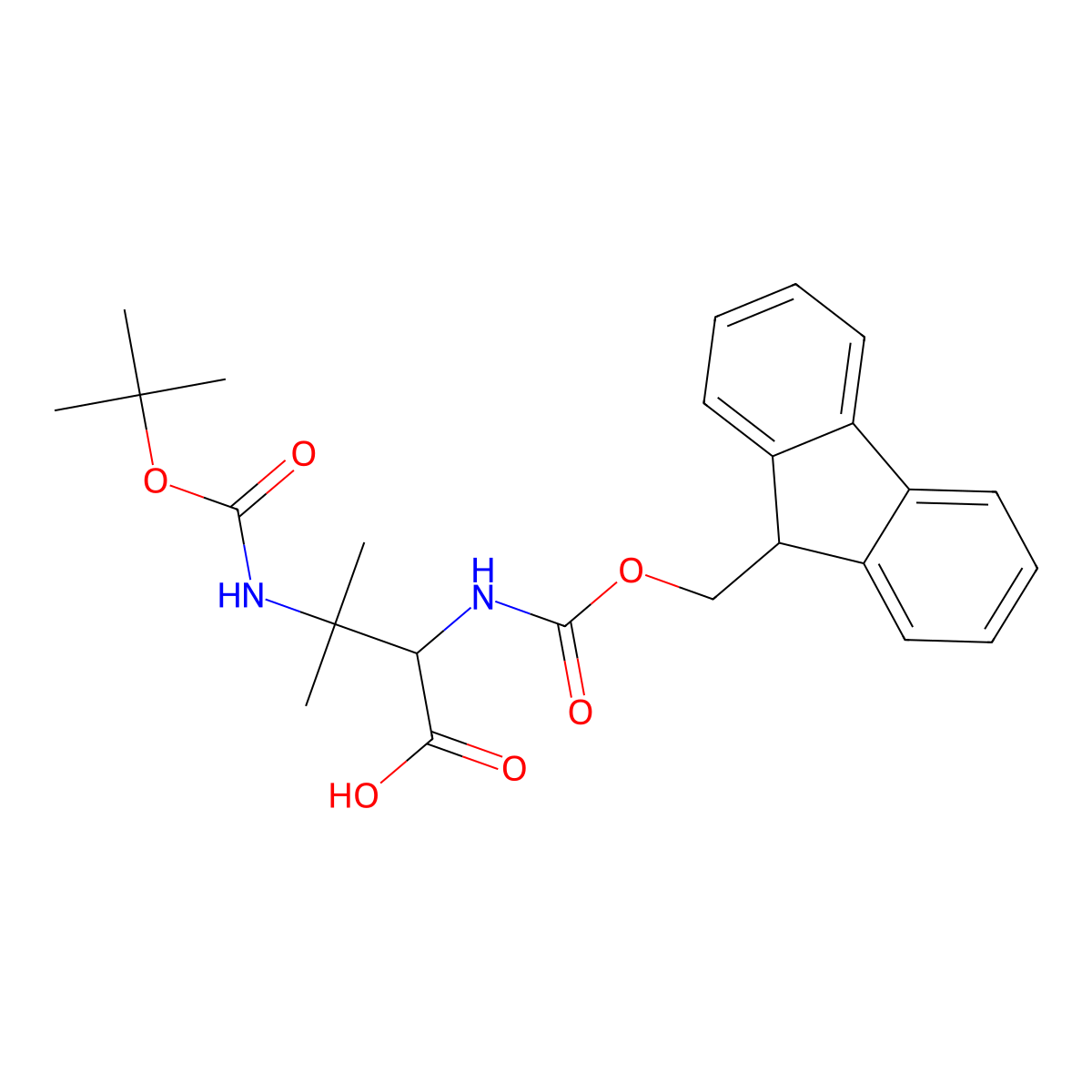 (R)-2-((((9H-Fluoren-9-yl)methoxy)carbonyl)amino)-3-((tert-butoxycarbonyl)amino)-3-methylbutanoic acid molecular structure, CAS 2007917-10-2
