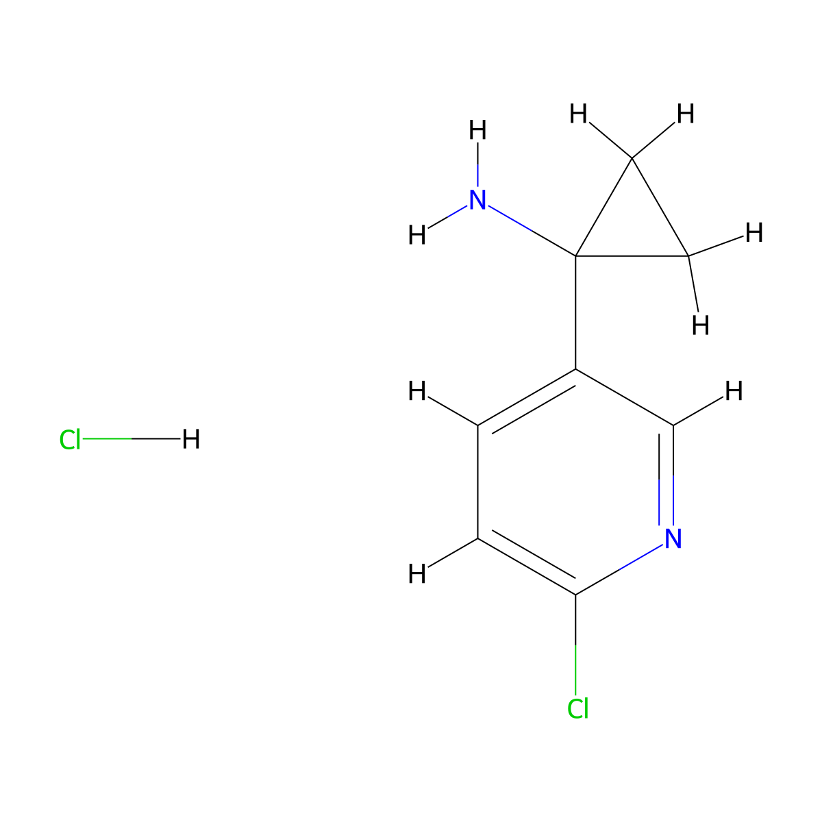 1-(6-Chloropyridin-3-yl)cyclopropan-1-amine hydrochloride molecular structure, CAS 2007917-15-7