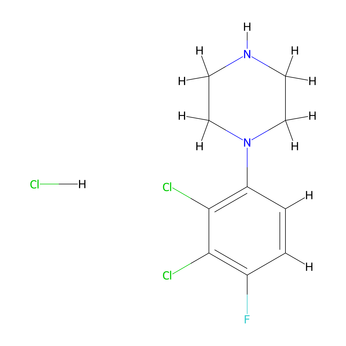 1-(2,3-Dichloro-4-fluorophenyl)piperazine HCl molecular structure, CAS 2007917-17-9