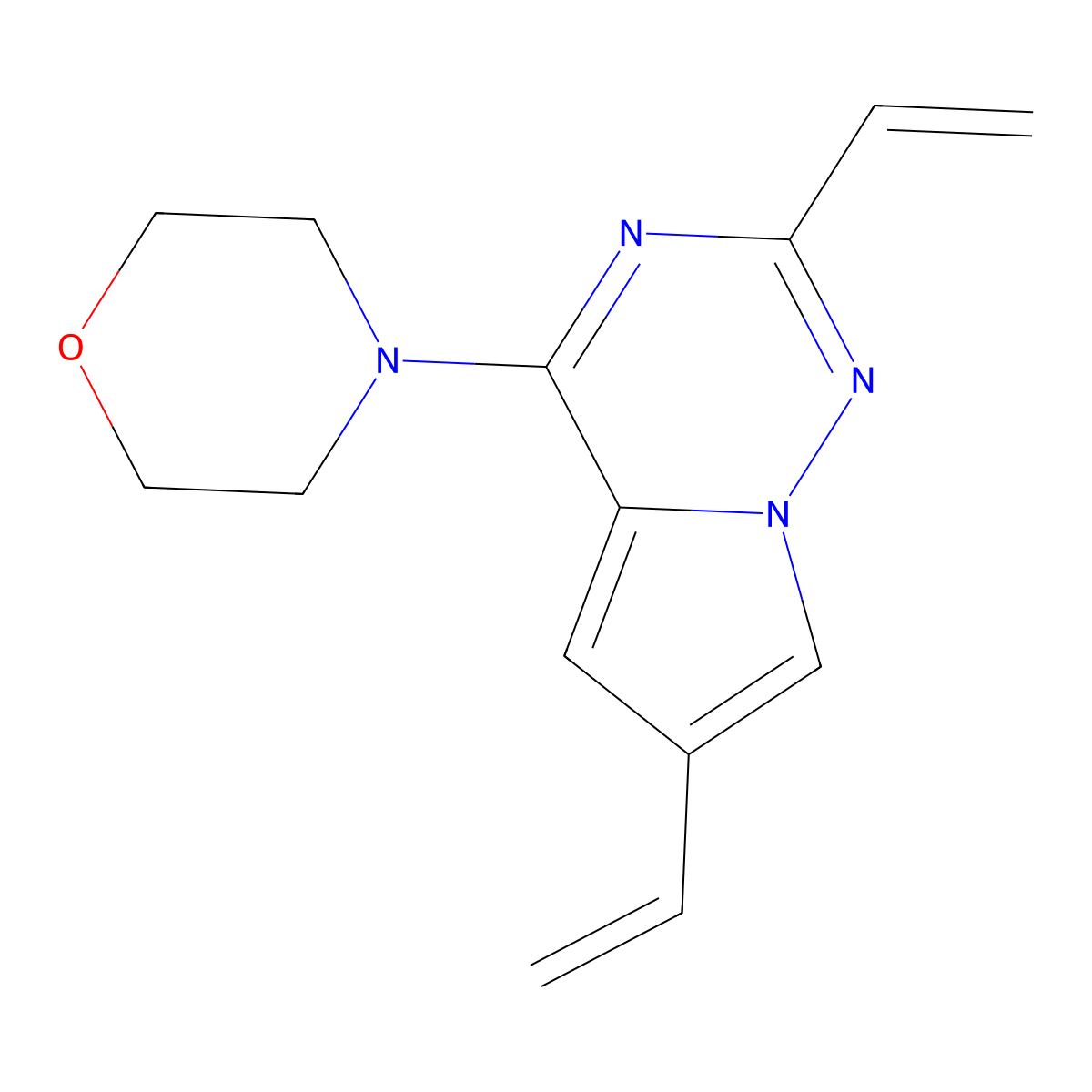 4-{2,6-Diethenylpyrrolo[2,1-f][1,2,4]triazin-4-yl}morpholine molecular structure, CAS 2007917-19-1