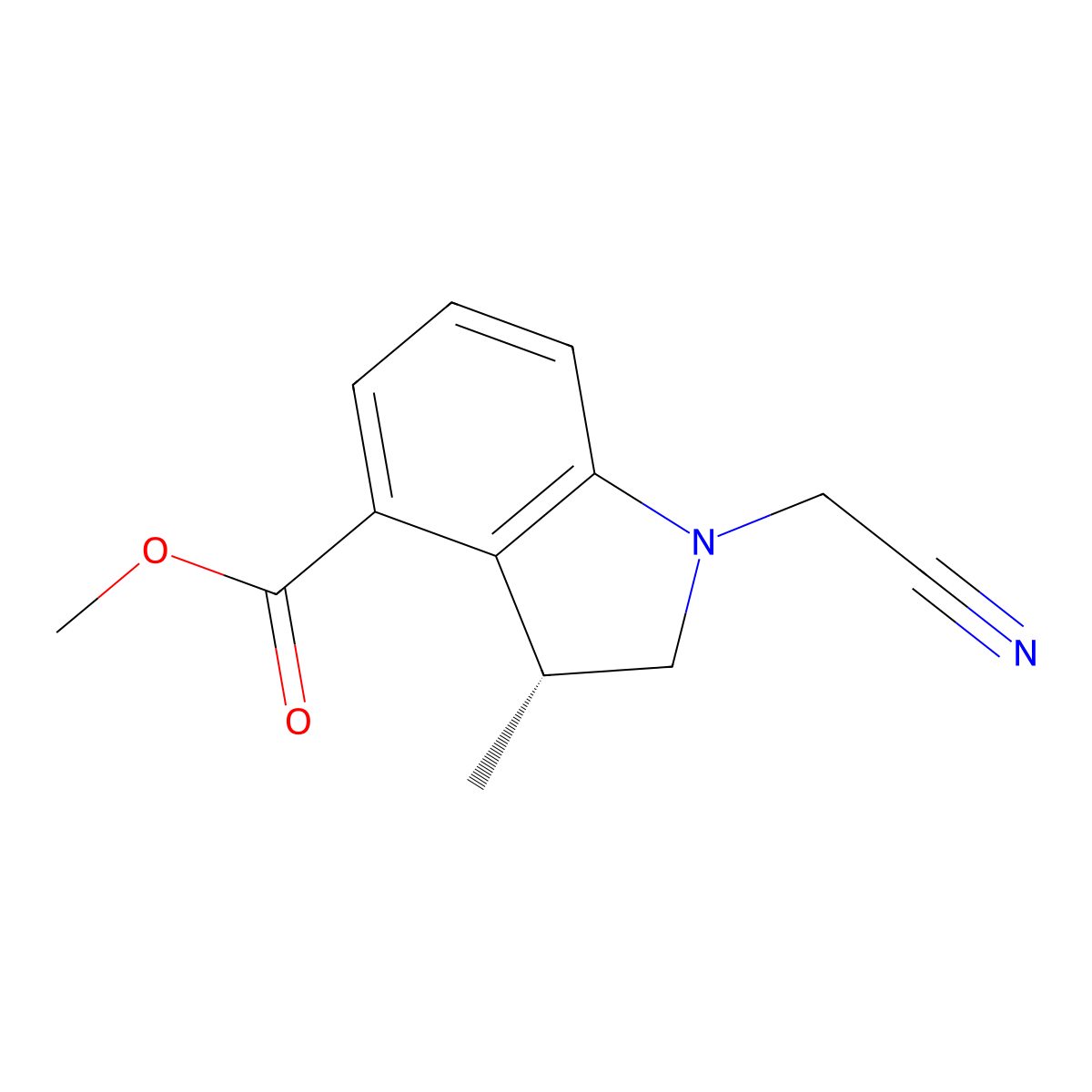 (R)-methyl 1-(cyanomethyl)-3-methylindoline-4-carboxylate molecular structure, CAS 2007917-21-5