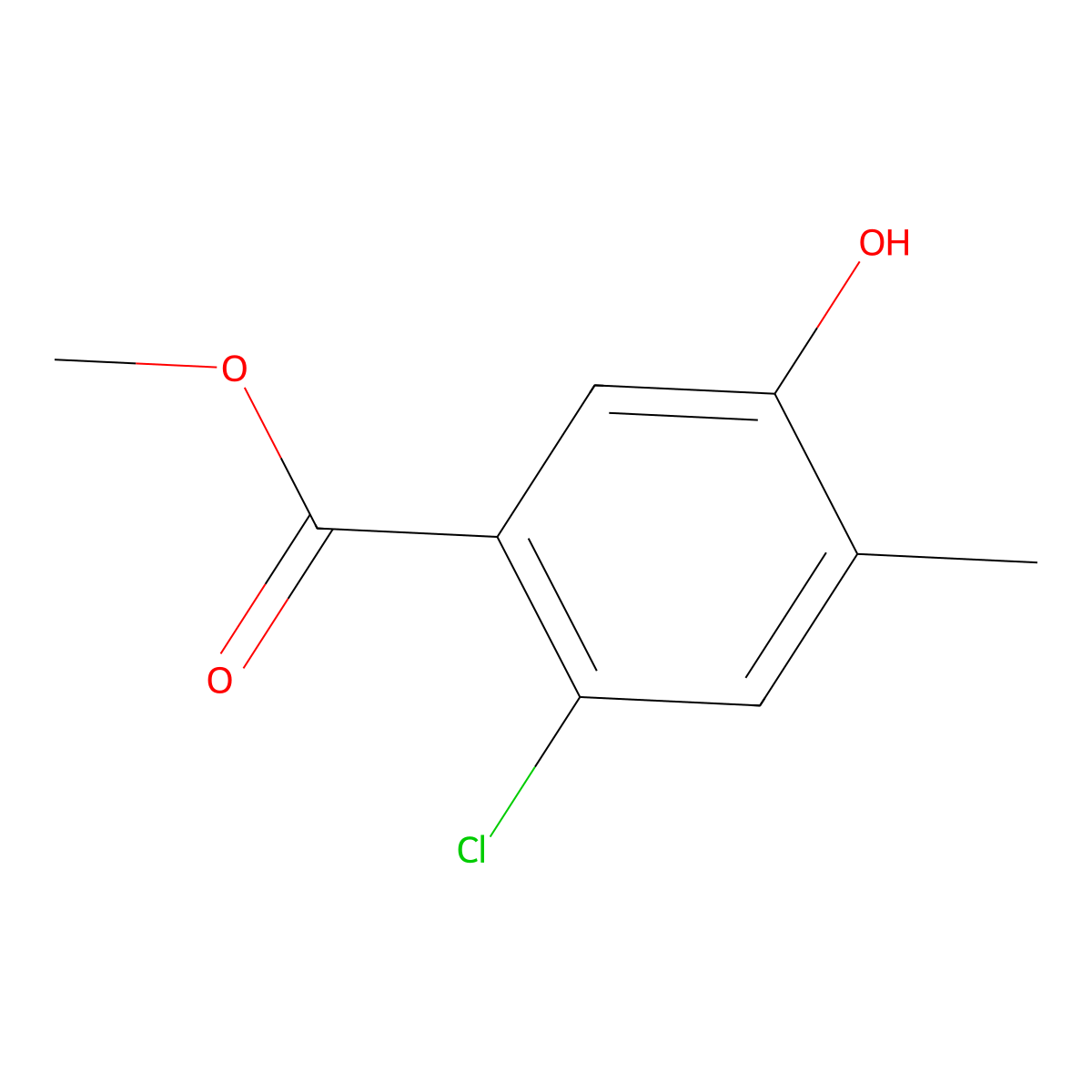 Methyl 2-chloro-5-hydroxy-4-methylbenzoate molecular structure, CAS 2007917-41-9
