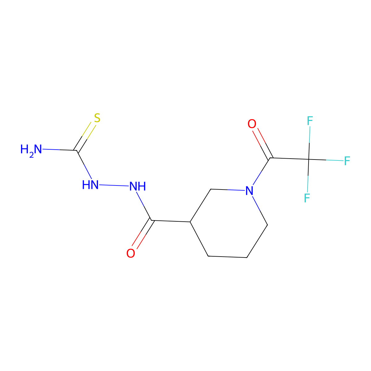 2-(1-(2,2,2-Trifluoroacetyl)piperidine-3-carbonyl)hydrazinecarbothioamide molecular structure, CAS 2007917-43-1