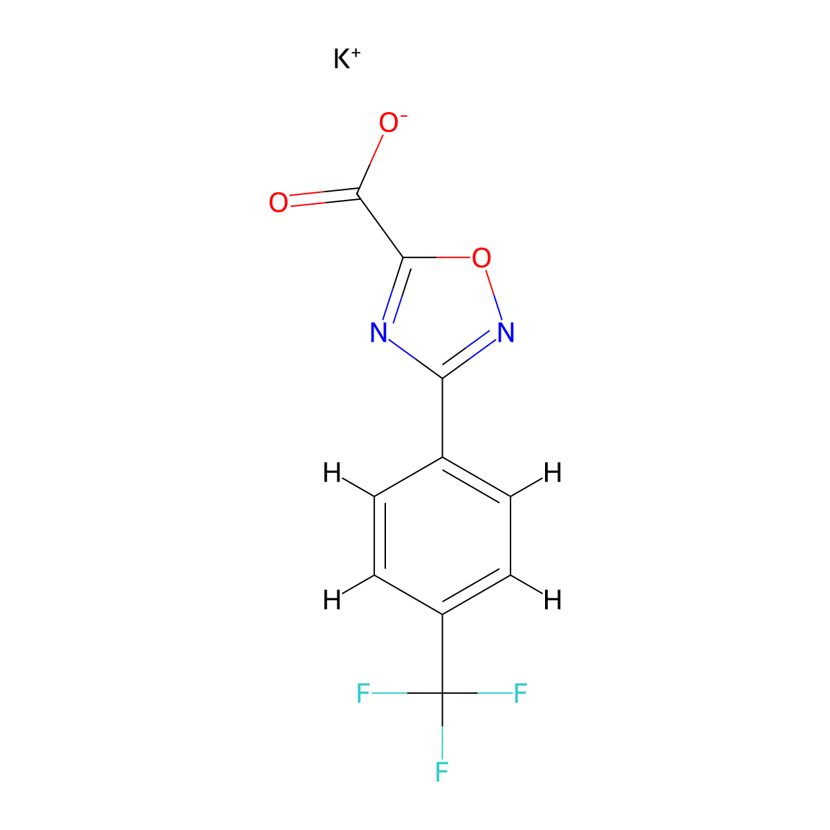Potassium 3-(4-(trifluoromethyl)phenyl)-1,2,4-oxadiazole-5-carboxylate molecular structure, CAS 2007917-47-5