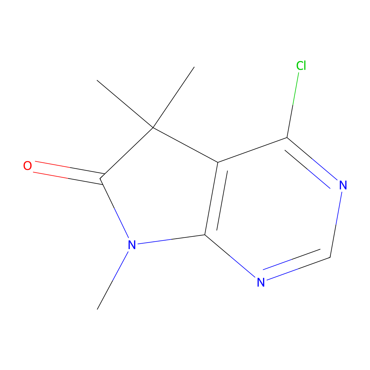 4-Chloro-5,5,7-trimethyl-5H,6H,7H-pyrrolo[2,3-d]pyrimidin-6-one molecular structure, CAS 2007917-52-2