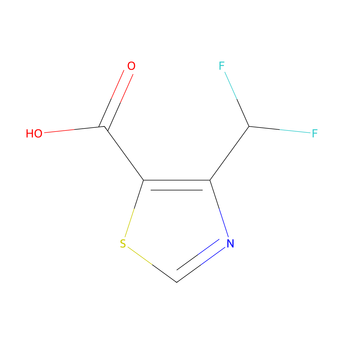 5-Thiazolecarboxylic acid, 4-(difluoromethyl)- molecular structure, CAS 2007917-53-3
