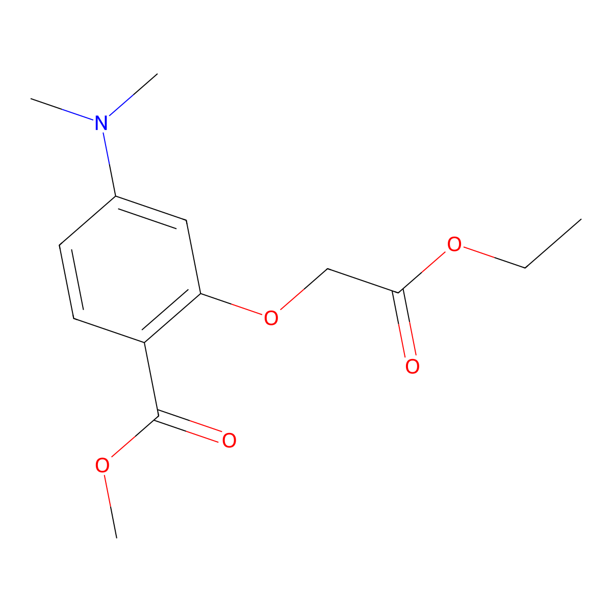 Methyl 4-(dimethylamino)-2-(2-ethoxy-2-oxoethoxy)benzoate molecular structure, CAS 2007917-54-4