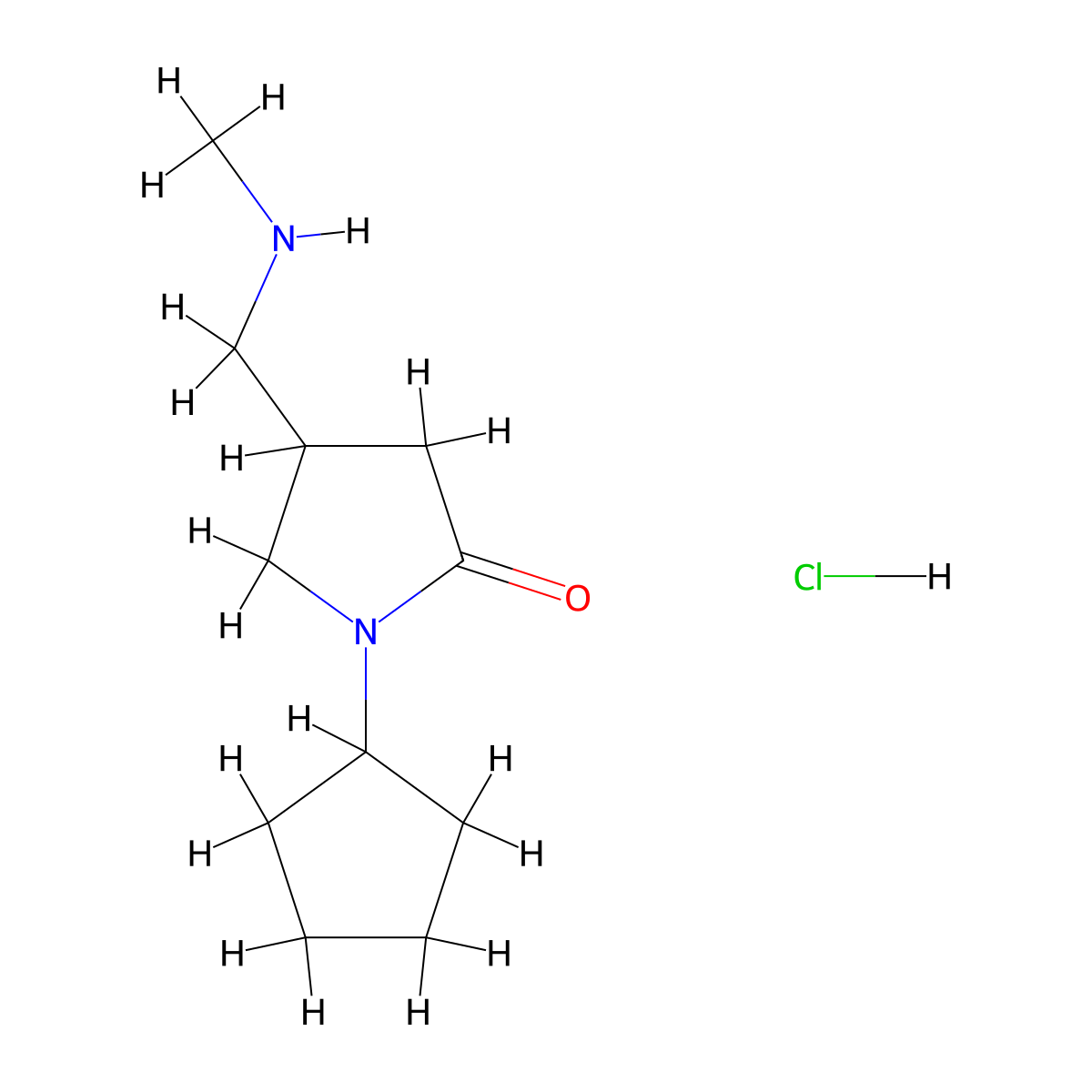 1-Cyclopentyl-4-((methylamino)methyl)pyrrolidin-2-one HCl molecular structure, CAS 2007917-57-7