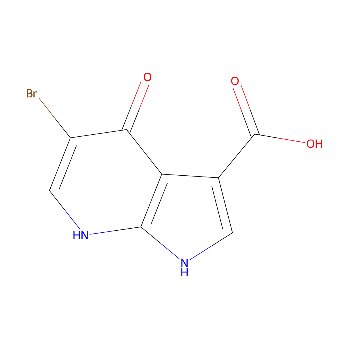5-Bromo-4-hydroxy-1H-pyrrolo[2,3-b]pyridine-3-carboxylic acid molecular structure, CAS 2007919-12-0