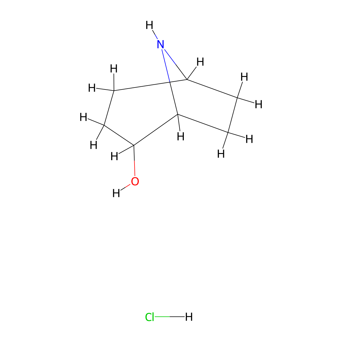 8-Azabicyclo[3.2.1]octan-2-ol hydrochloride molecular structure, CAS 2007919-17-5