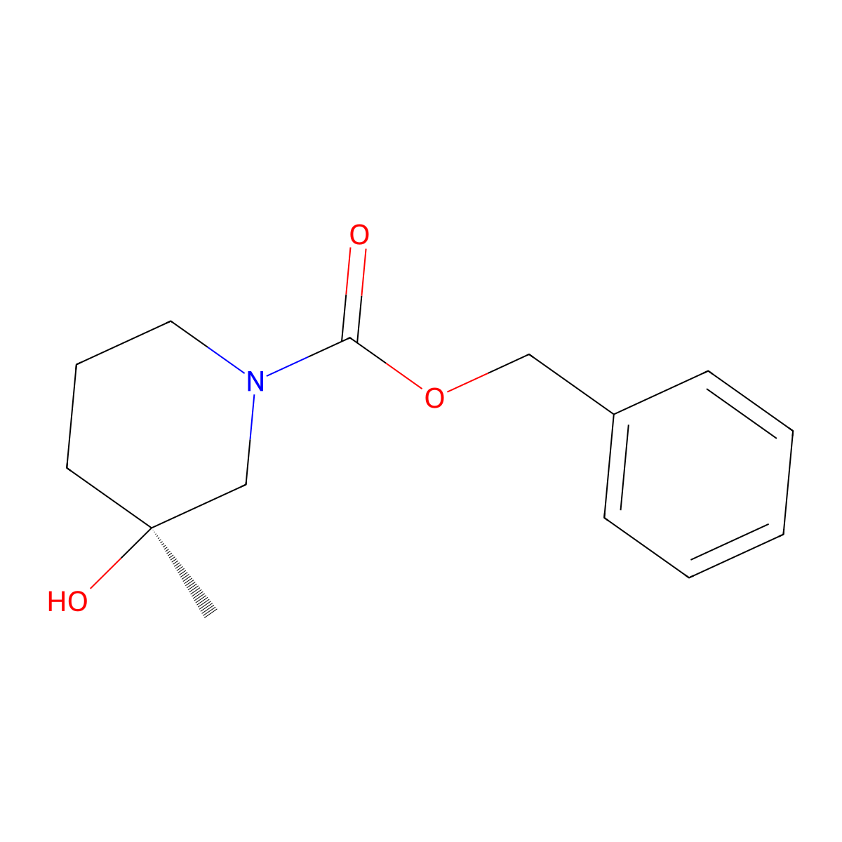 Benzyl (3S)-3-hydroxy-3-methylpiperidine-1-carboxylate molecular structure, CAS 2007919-21-1