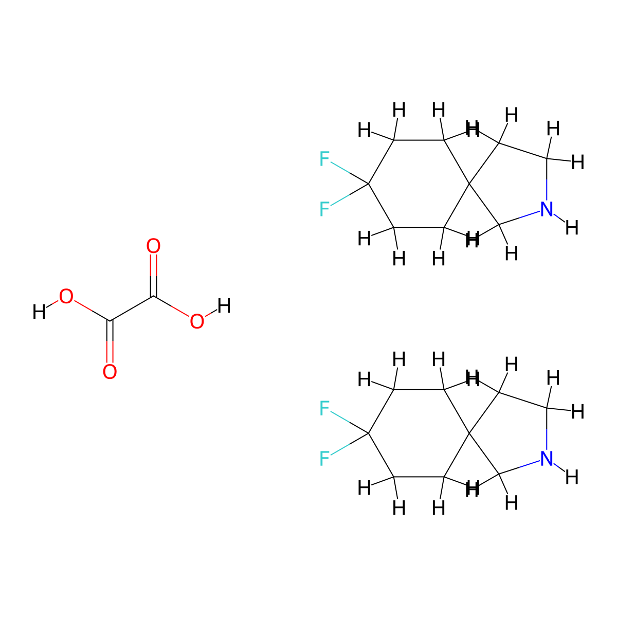 Bis(8,8-difluoro-2-azaspiro[4.5]decane); oxalic acid molecular structure, CAS 2007919-26-6