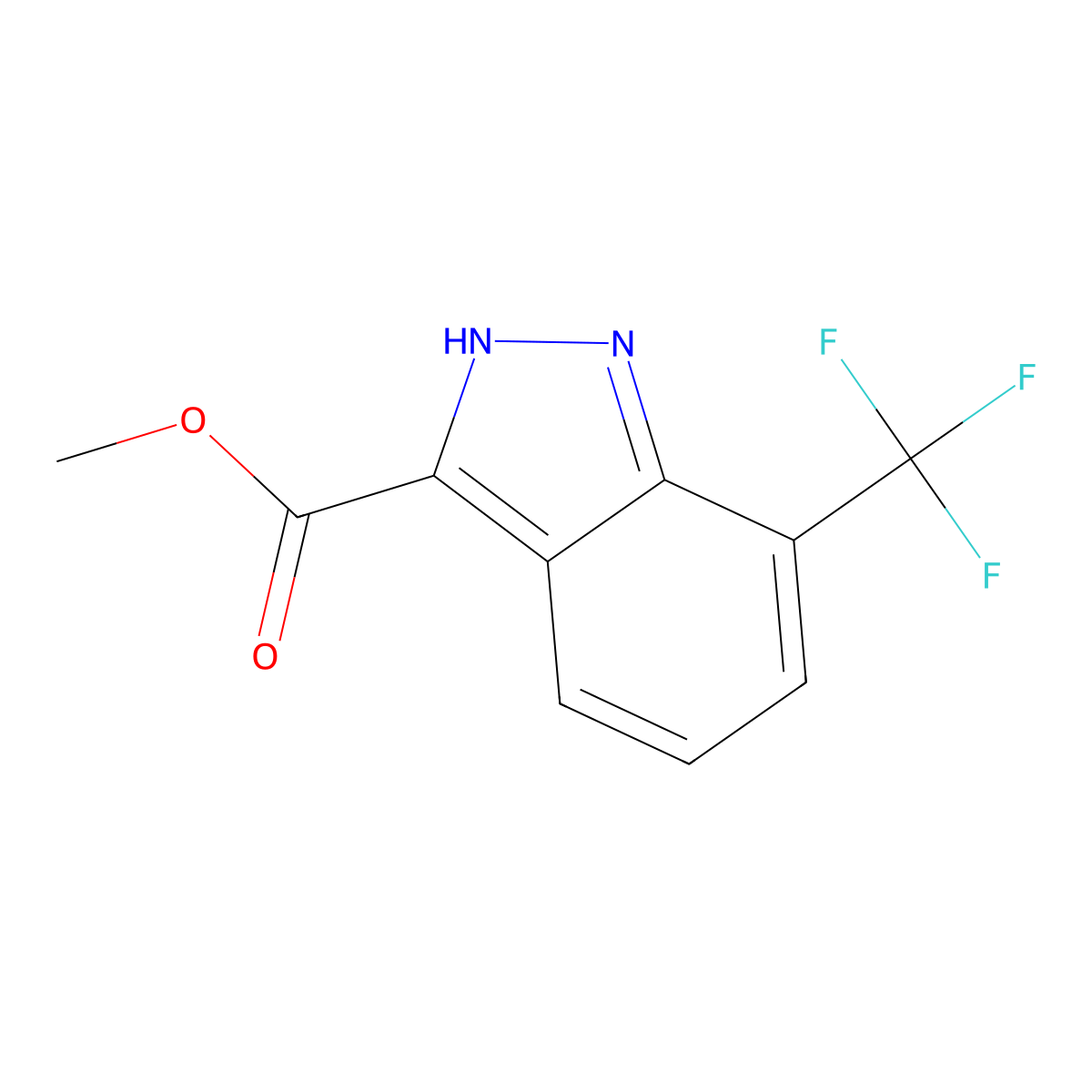 Methyl 7-(trifluoromethyl)-1H-indazole-3-carboxylate molecular structure, CAS 2007919-35-7