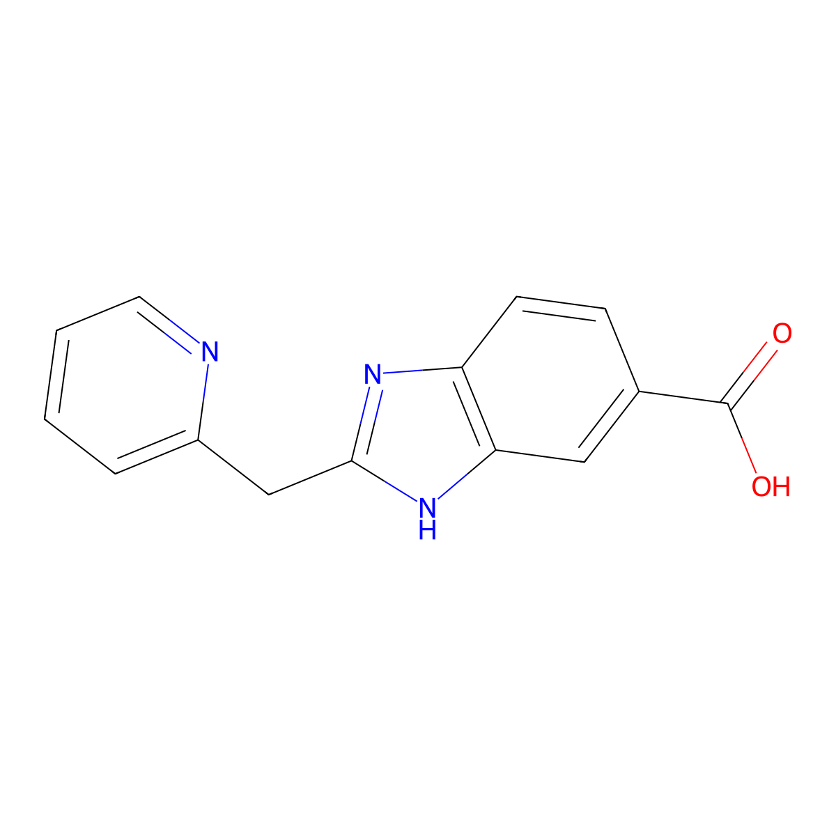 2-(Pyridin-2-ylmethyl)-1H-benzo[d]imidazole-6-carboxylic acid molecular structure, CAS 2007919-45-9