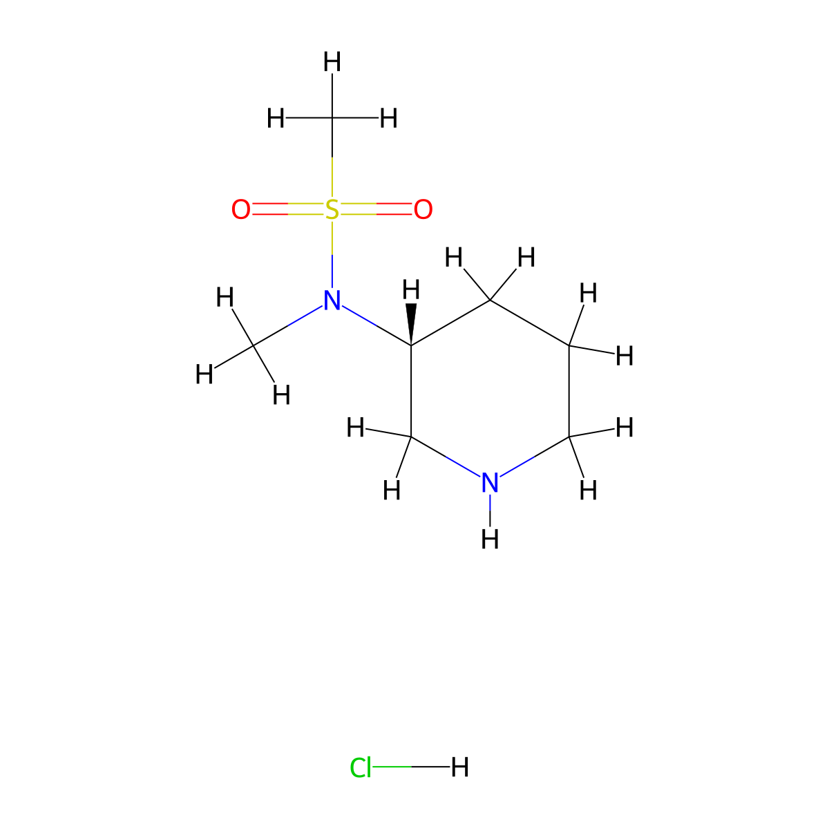 N-Methyl-N-[(3R)-piperidin-3-yl]methanesulfonamide hydrochloride molecular structure, CAS 2007919-47-1