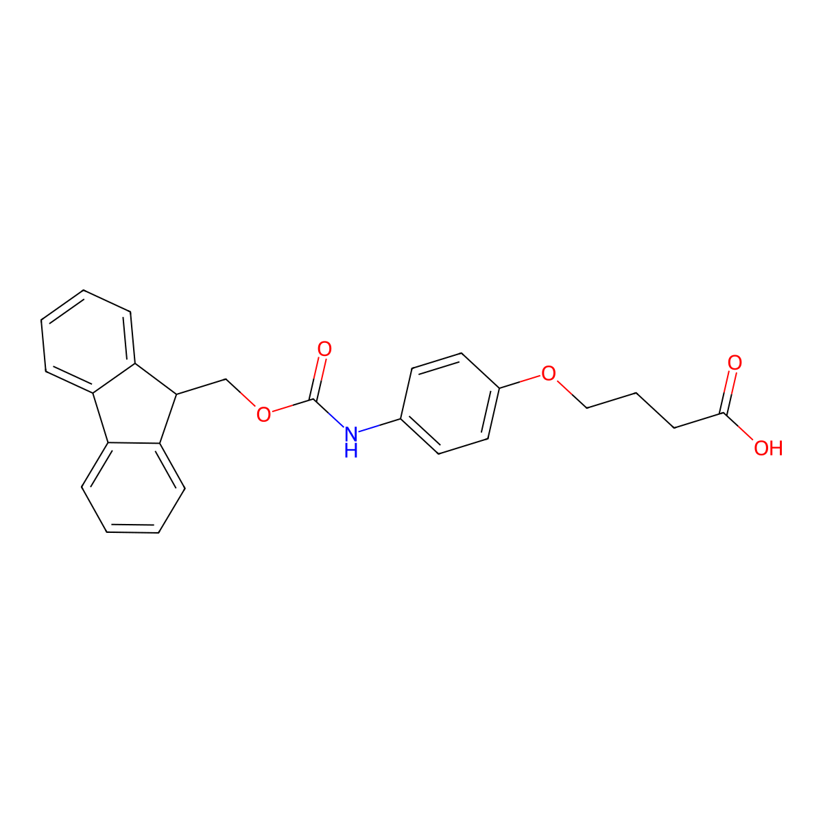 4-[4-({[(9H-fluoren-9-yl)methoxy]carbonyl}amino)phenoxy]butanoic acid molecular structure, CAS 2007919-48-2