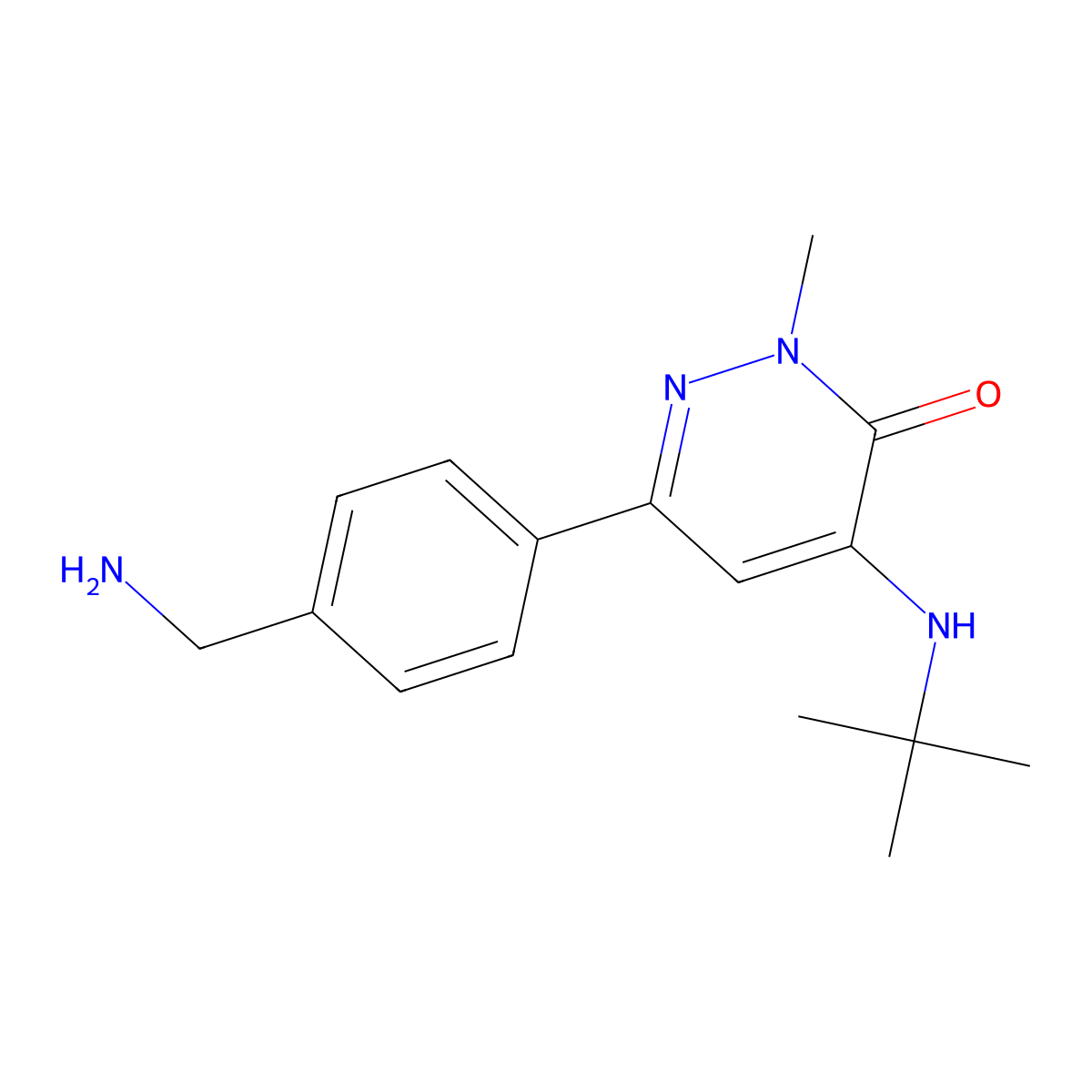 6-(4-(aminomethyl)phenyl)-4-(tert-butylamino)-2-methylpyridazin-3(2H)-one molecular structure, CAS 2007919-49-3