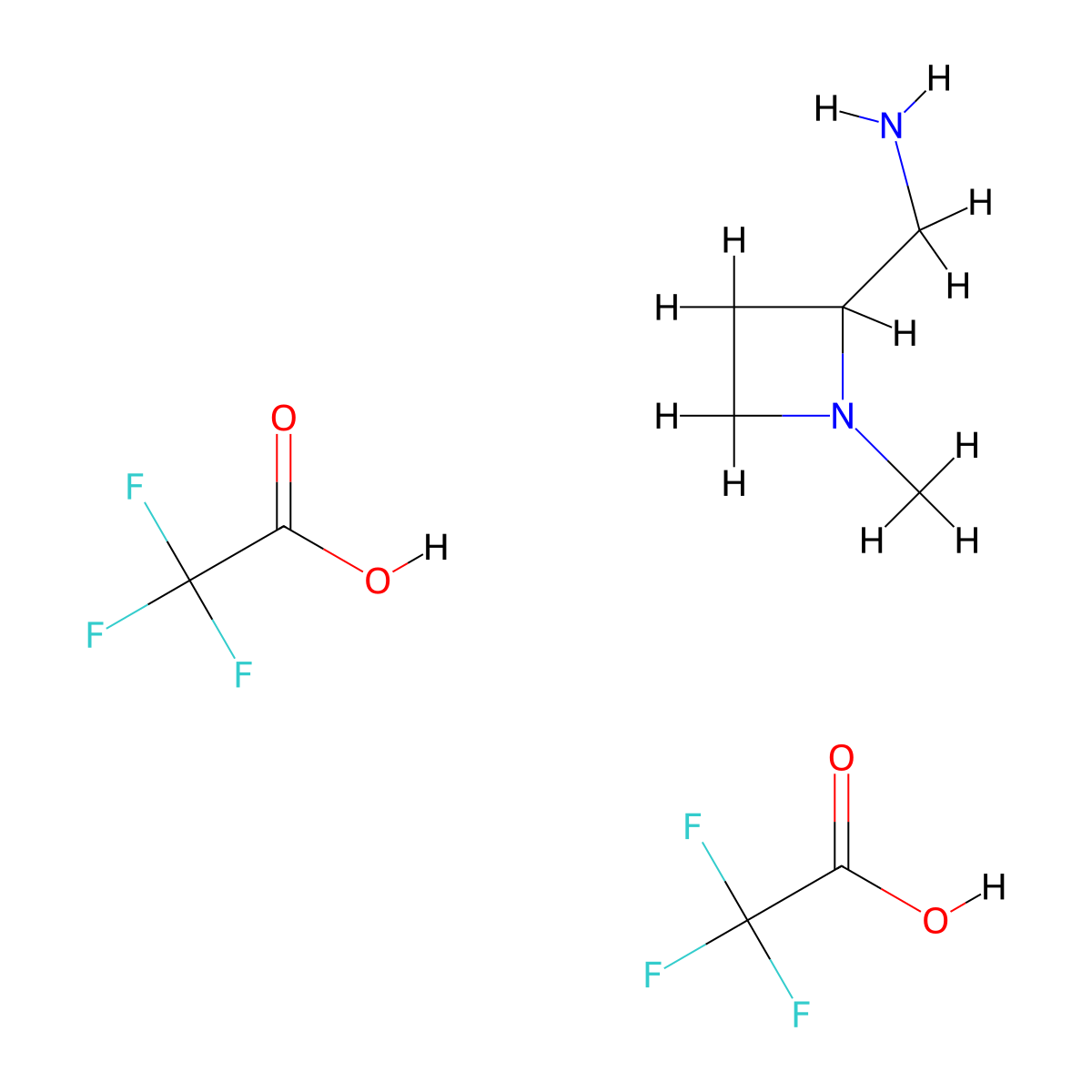 (1-Methylazetidin-2-yl)methanamine; bis(trifluoroacetic acid) molecular structure, CAS 2007919-50-6