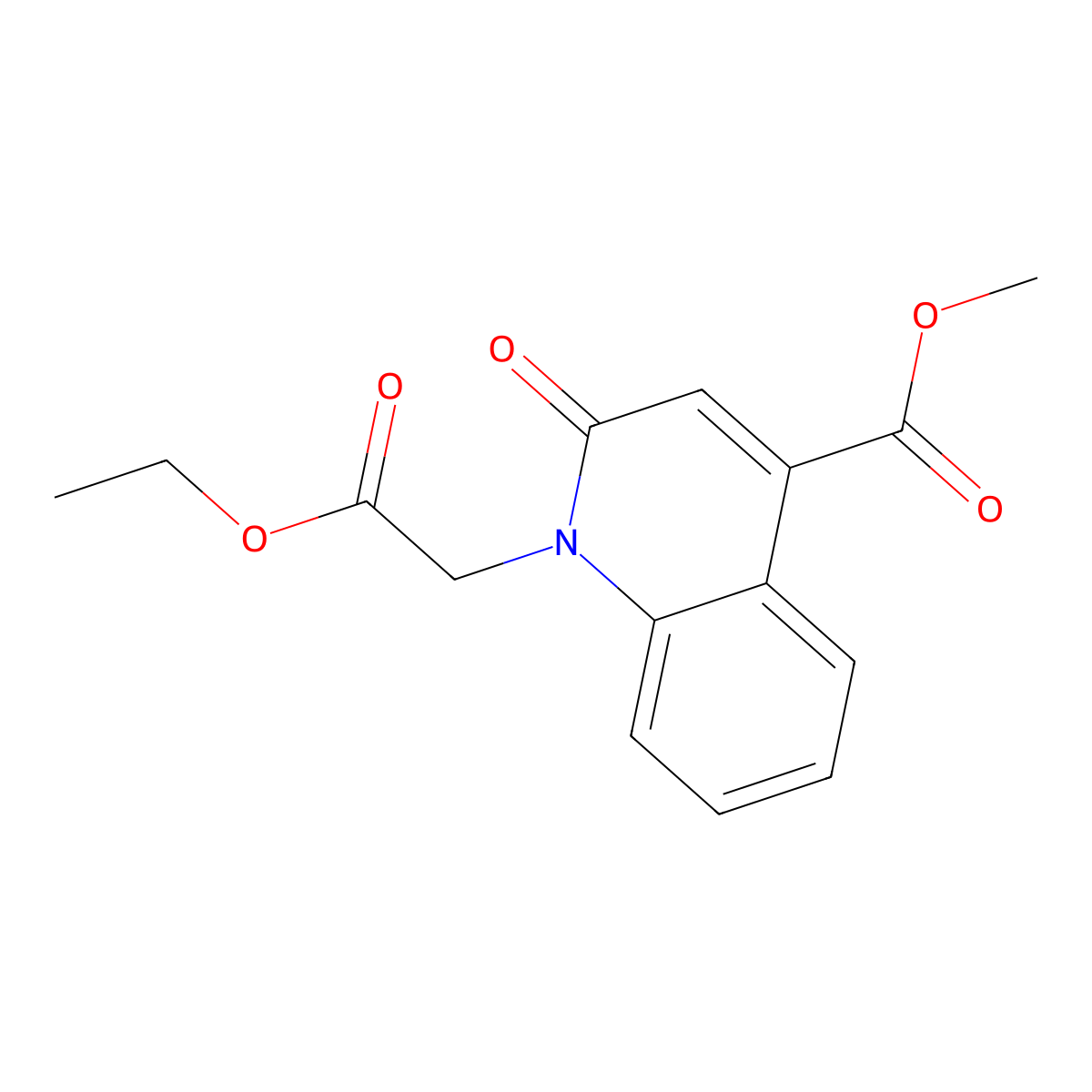 Methyl 1-(2-ethoxy-2-oxoethyl)-2-oxo-1,2-dihydroquinoline-4-carboxylate molecular structure, CAS 2007919-54-0