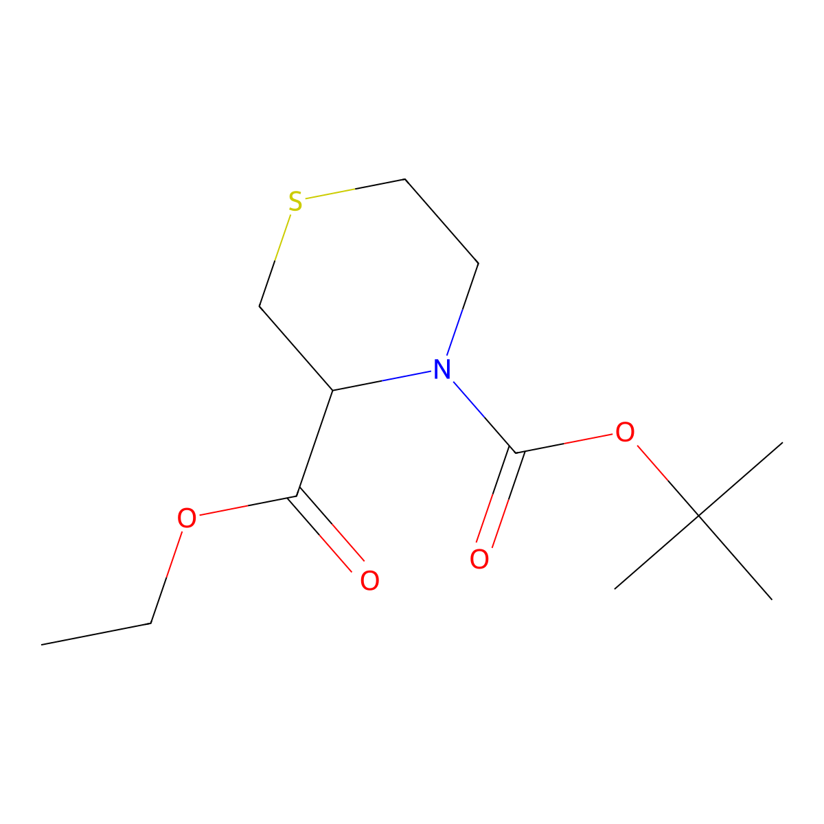 (S)-4-Tert-Butyl 3-Ethyl Thiomorpholine-3,4-Dicarboxylate molecular structure, CAS 2007919-61-9