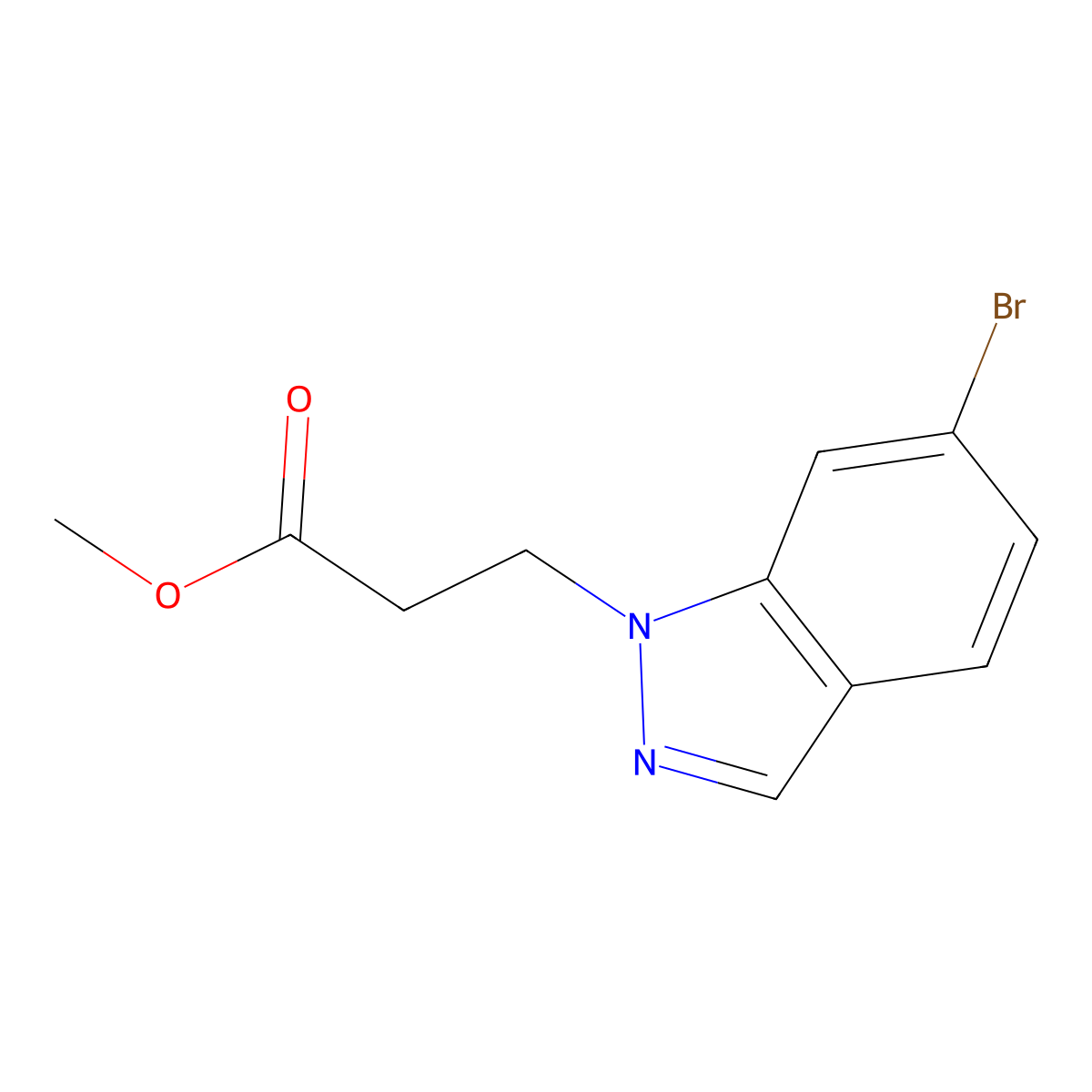Methyl 3-(6-bromo-1H-indazol-1-yl)propanoate molecular structure, CAS 2007919-66-4