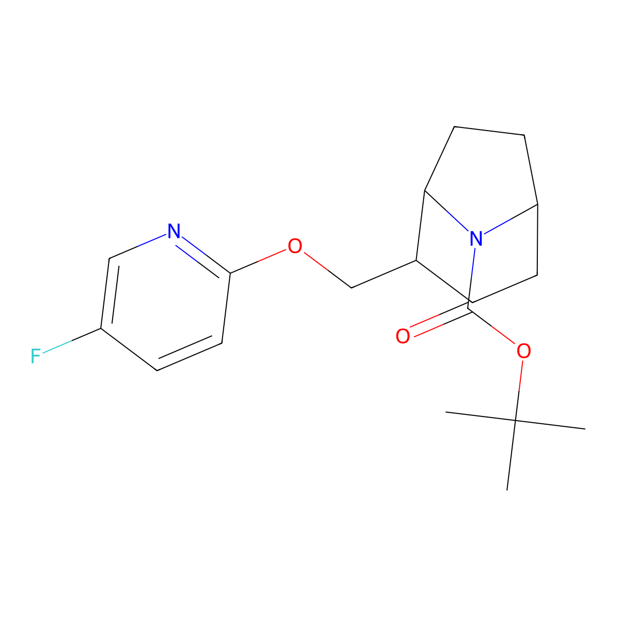 Tert-butyl 2-{[(5-fluoropyridin-2-YL)oxy]methyl}-8-azabicyclo[3.2.1]octane-8-carboxylate molecular structure, CAS 2007919-75-5