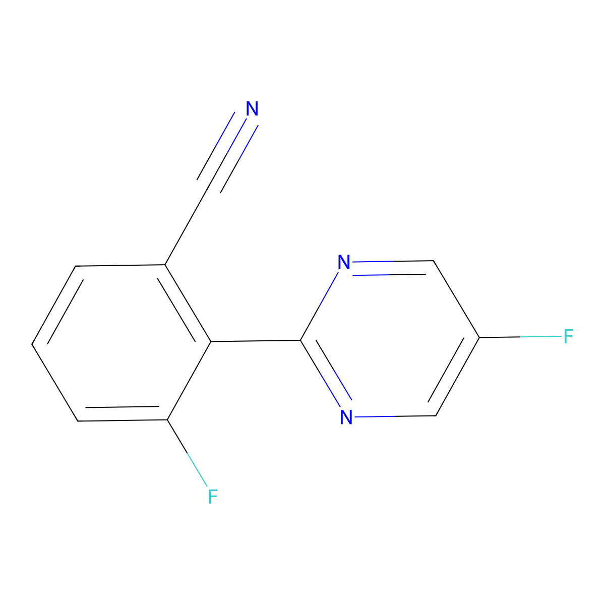 3-Fluoro-2-(5-fluoropyrimidin-2-yl)benzonitrile molecular structure, CAS 2007919-91-5
