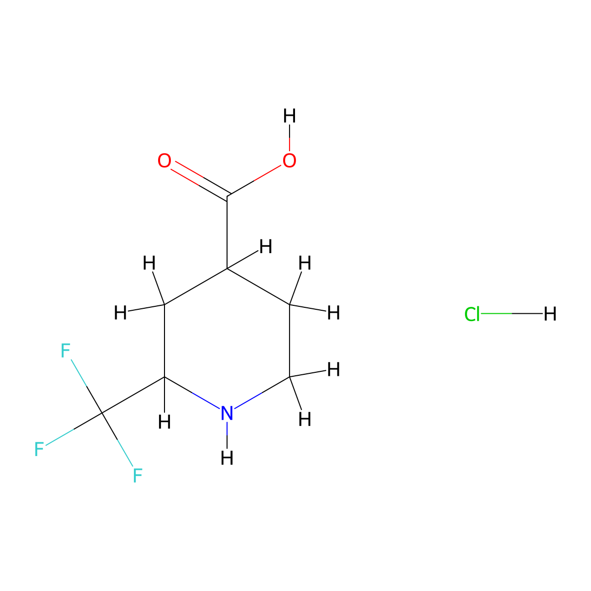 2-(Trifluoromethyl)piperidine-4-carboxylic acid hydrochloride molecular structure, CAS 2007919-93-7